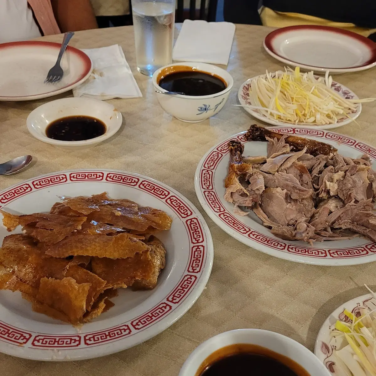 Peking Duck with Pancakes and Condiments
