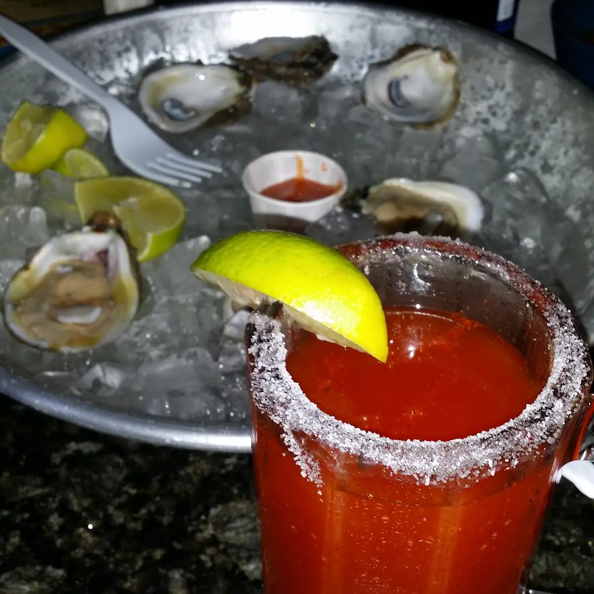 Ostiones Oysters and Michelada