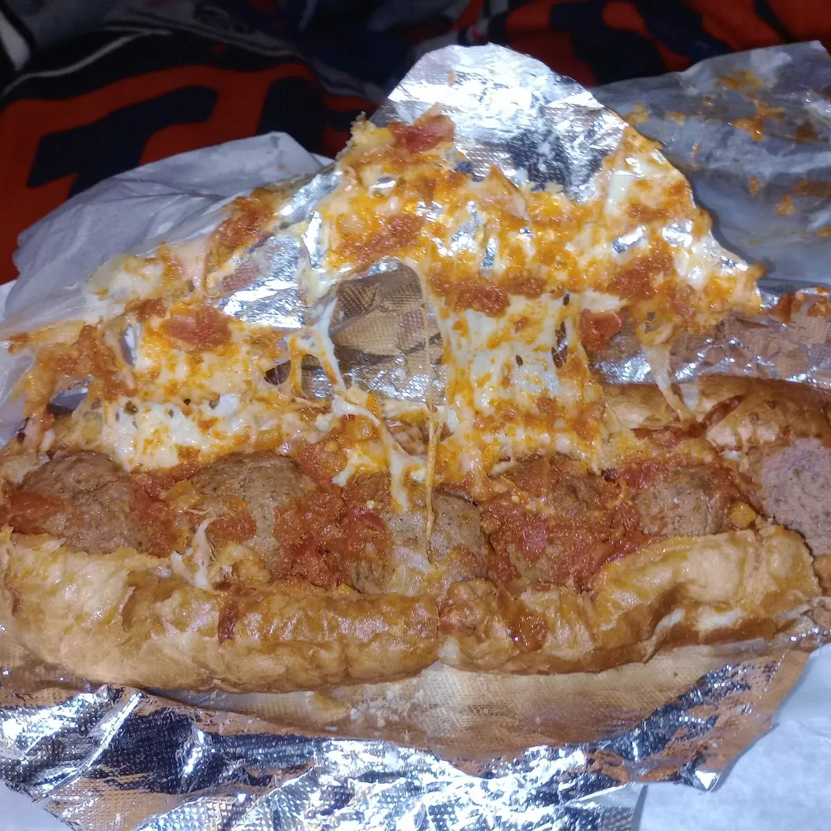 Meatball Sub with Cheese on Top