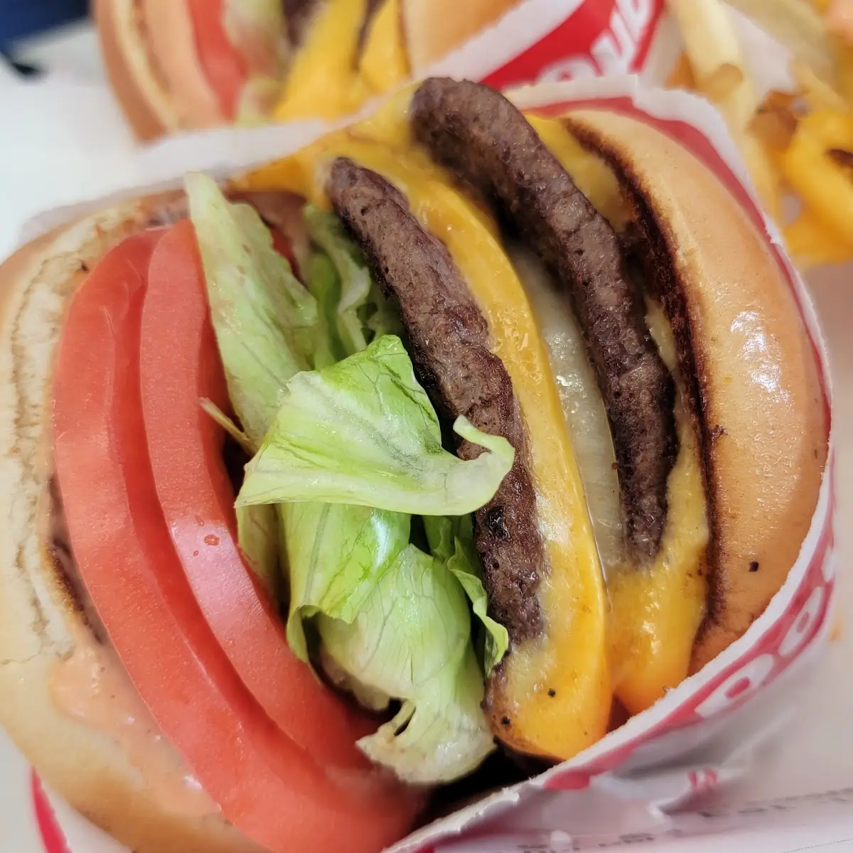 Double Double Cheeseburger and Cheese Burger with Fries