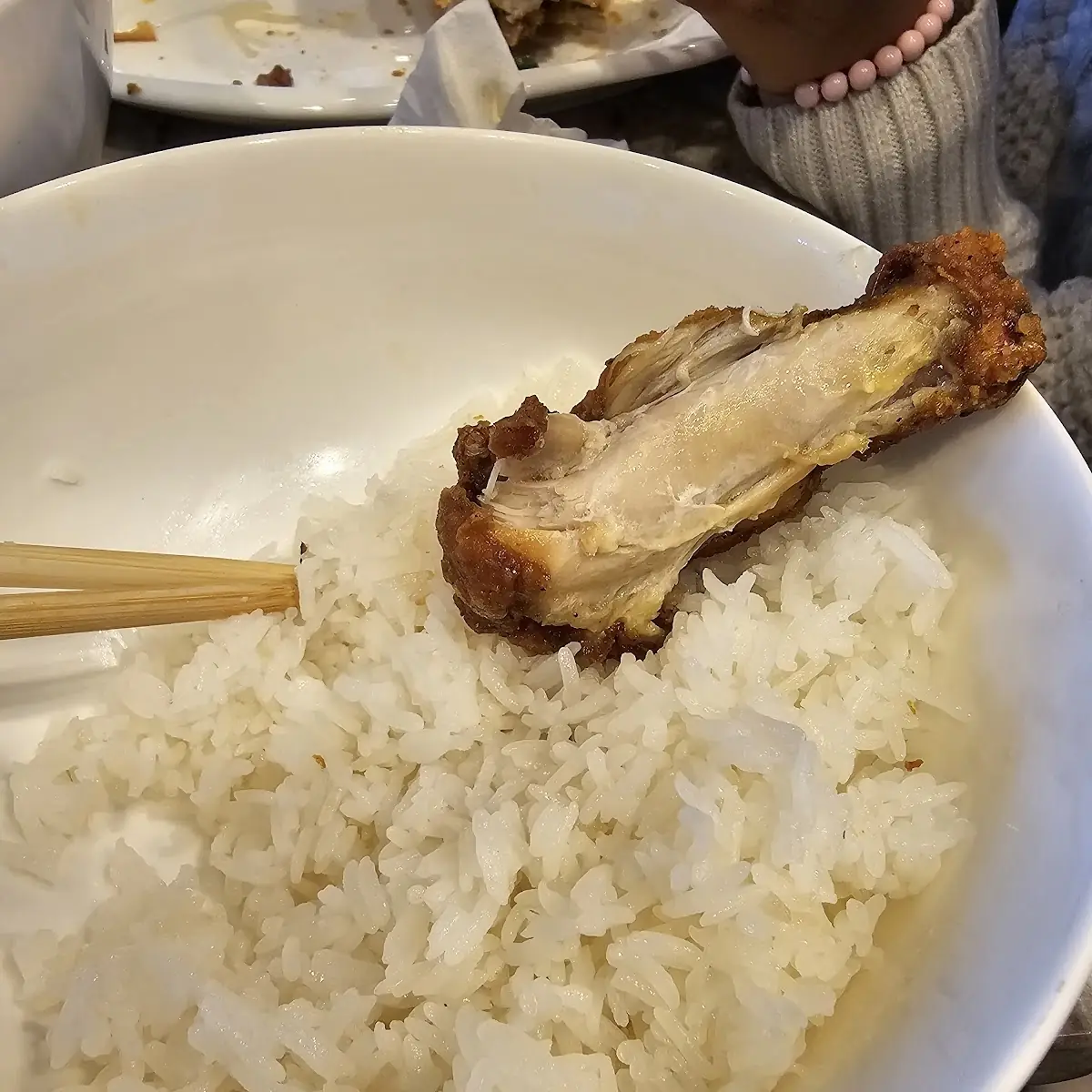 White Rice with Chicken Wings