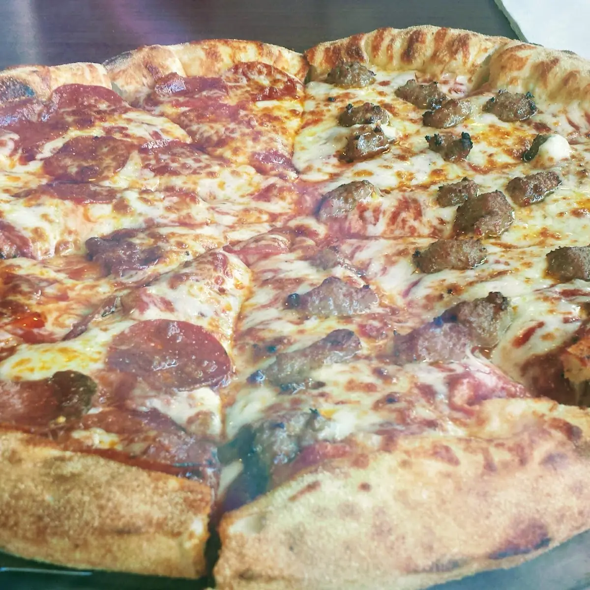 Half Sausage Half Pepperoni Pizza