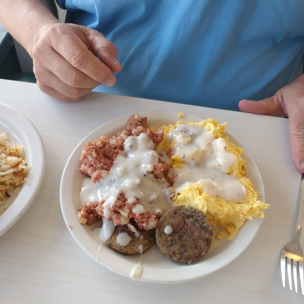 Biscuits & Gravy with Two Eggs