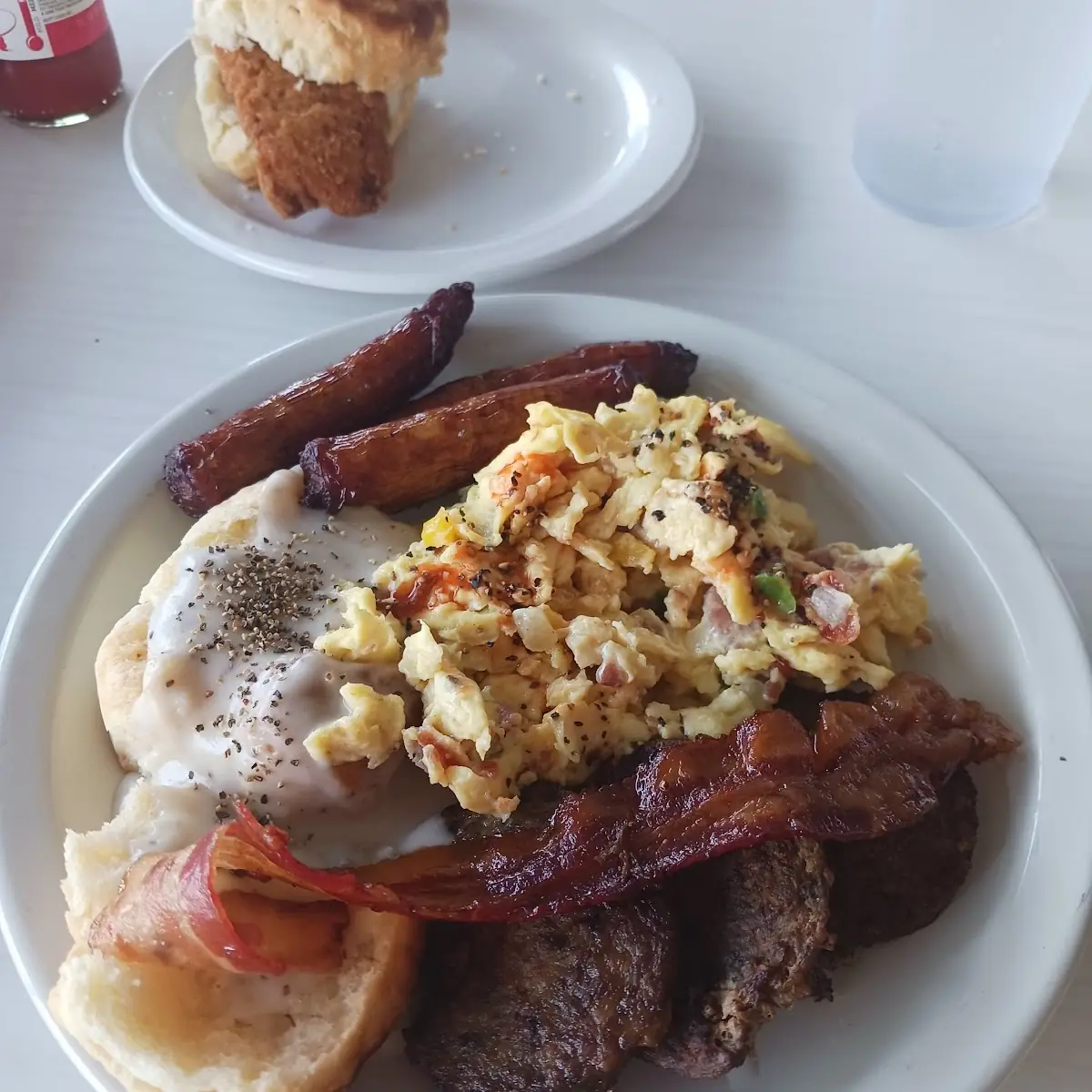 Buffet Items Biscuits and Sausage Gravy Loaded Eggs Bacon Sausage Patties Etc