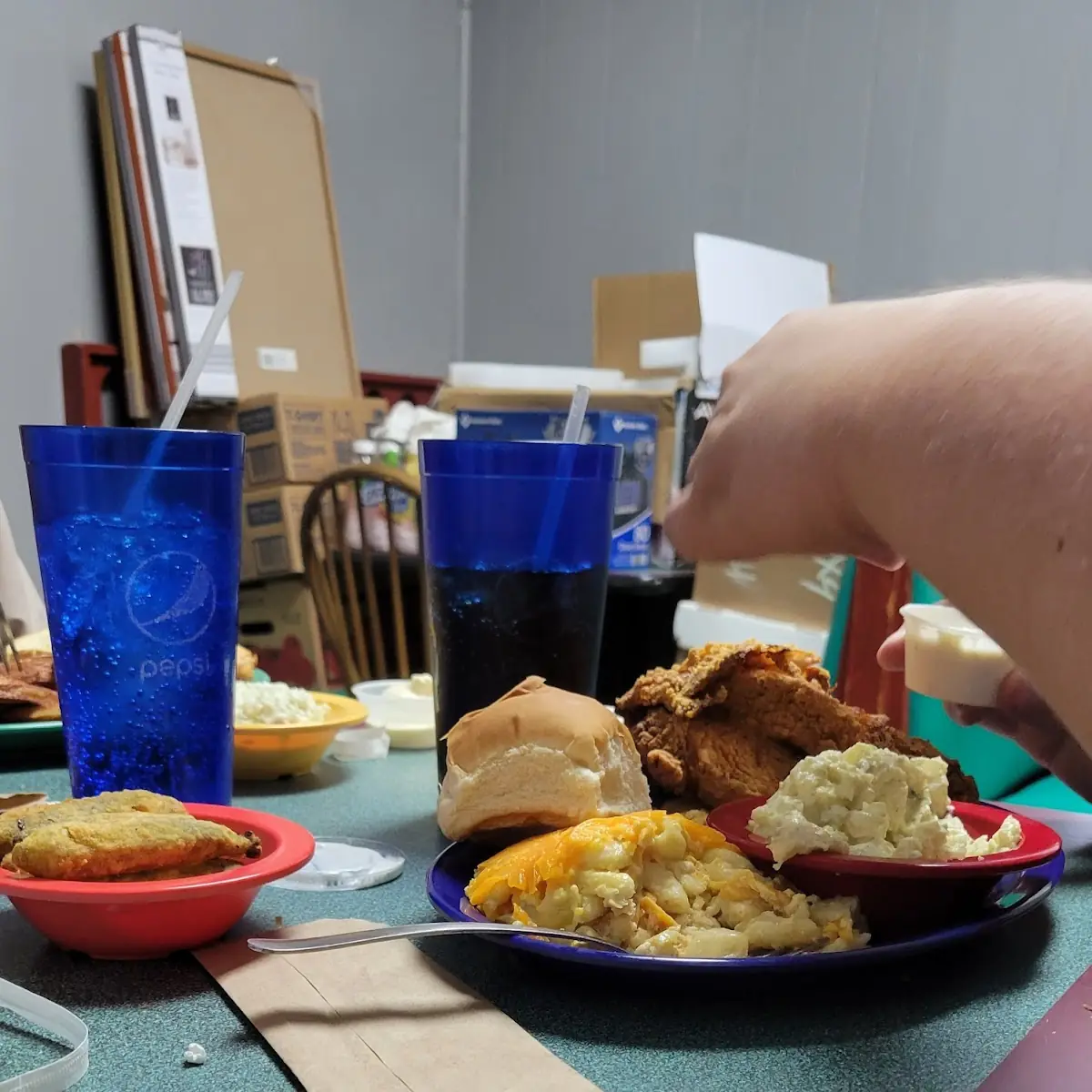 Fried Chicken with Mac and Cheese