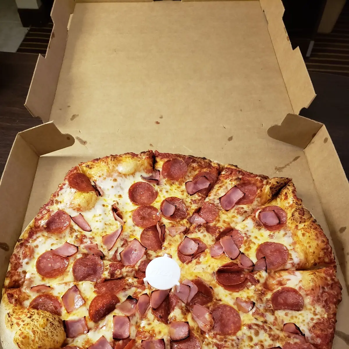 Ham and Pepperoni Pizza with Xtra Sauce