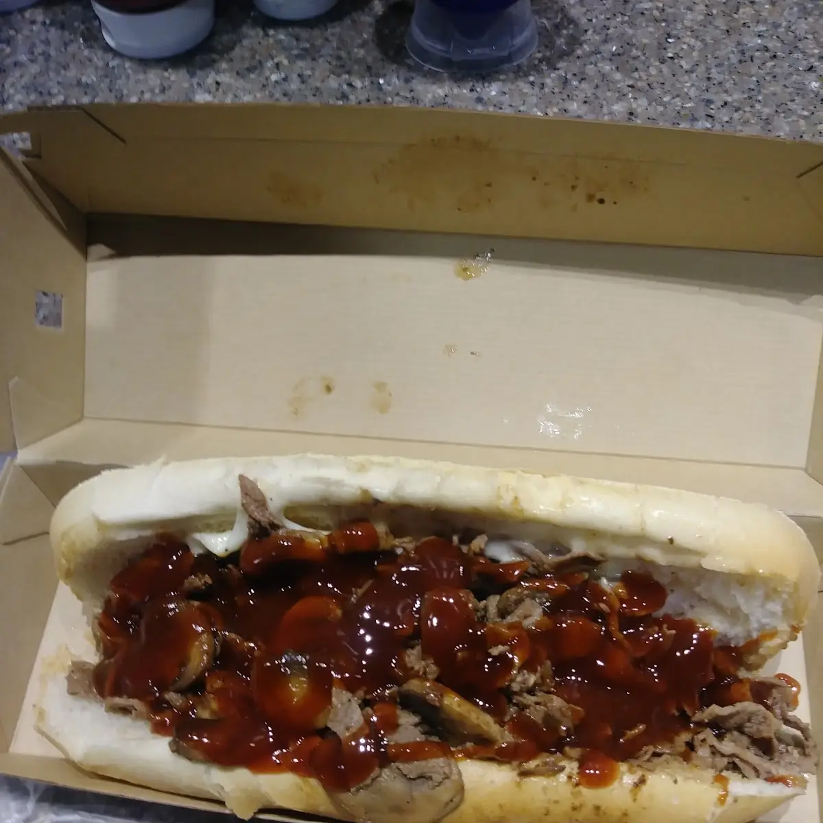Steak and Cheese Philly with Barbecue Sauce