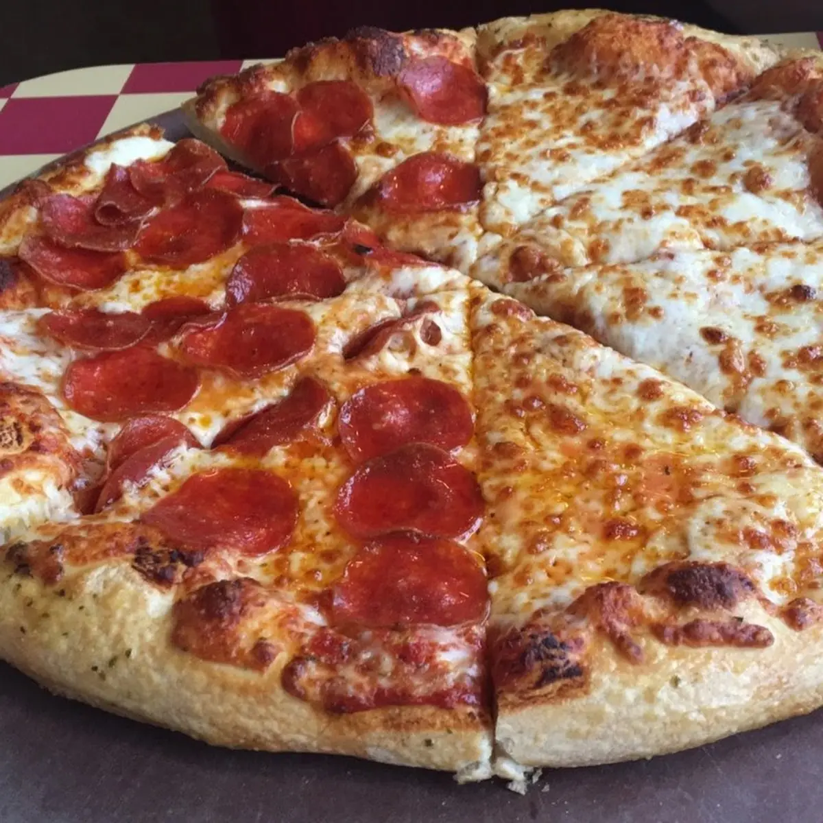 Large Half Cheese Half Pepperoni Pizza