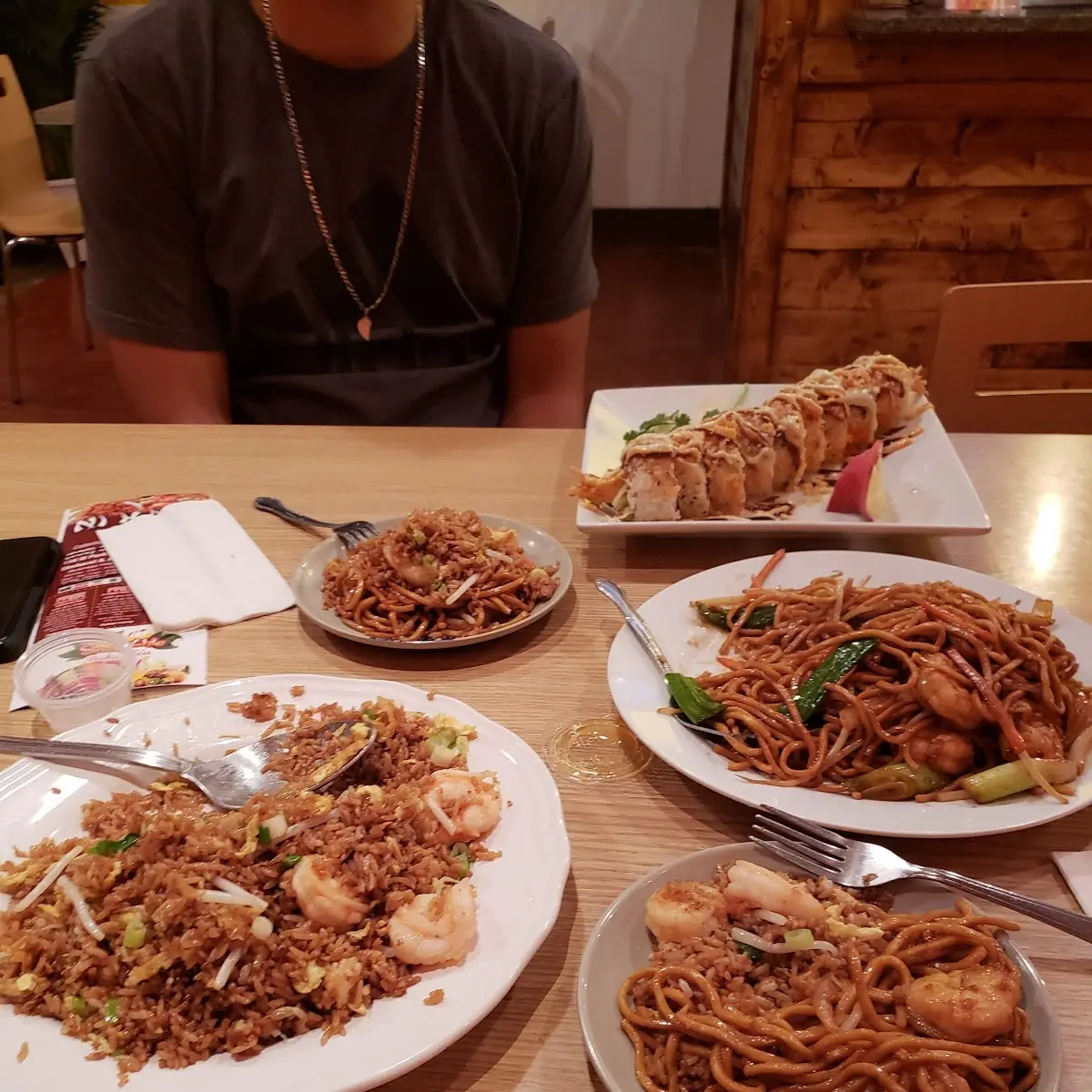 Godzilla Roll Lo Mein Fried Rice