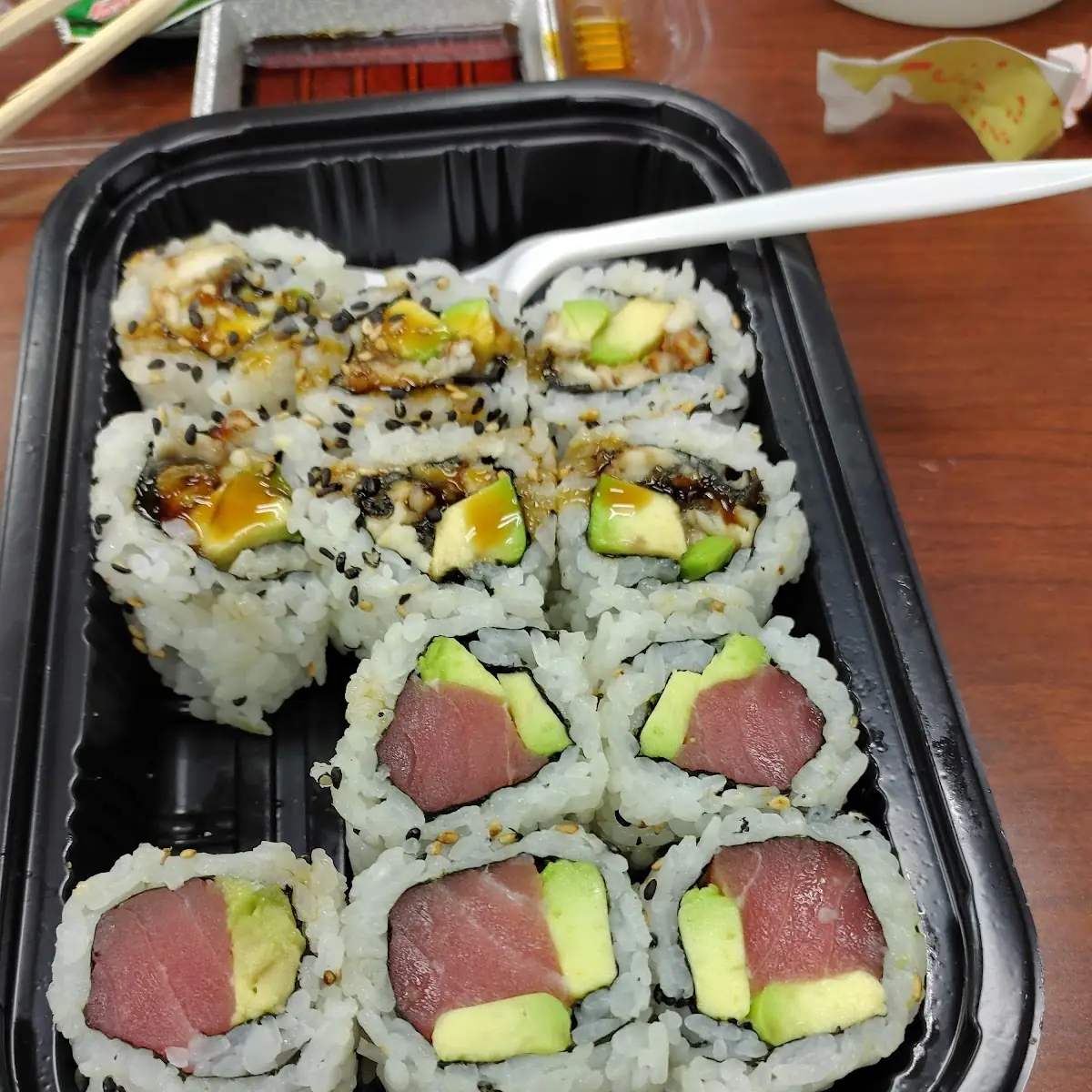 Tuna Avocado and Eel Avocado Roll