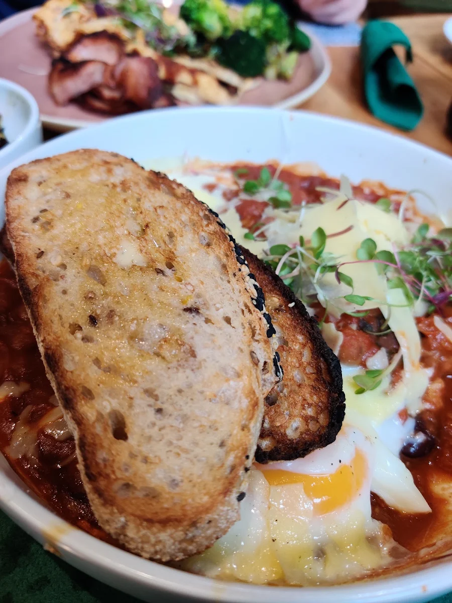 Spicy Eggs & Beans, The Green Olive