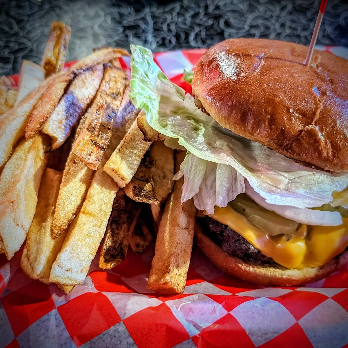 Cheese Burger and Fries