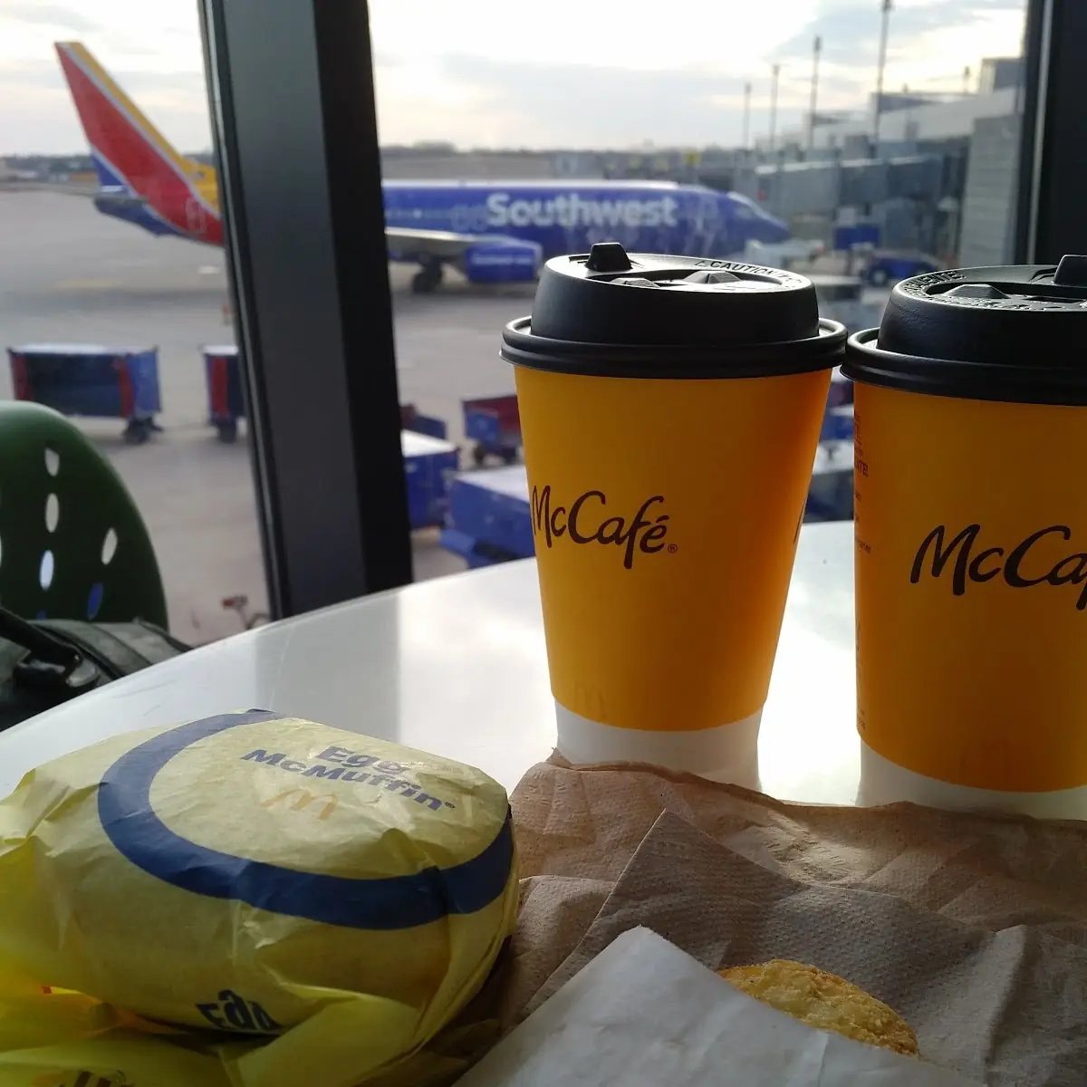Egg Mcmuffin Sausage Mcmuffin Hash Brown and Coffee