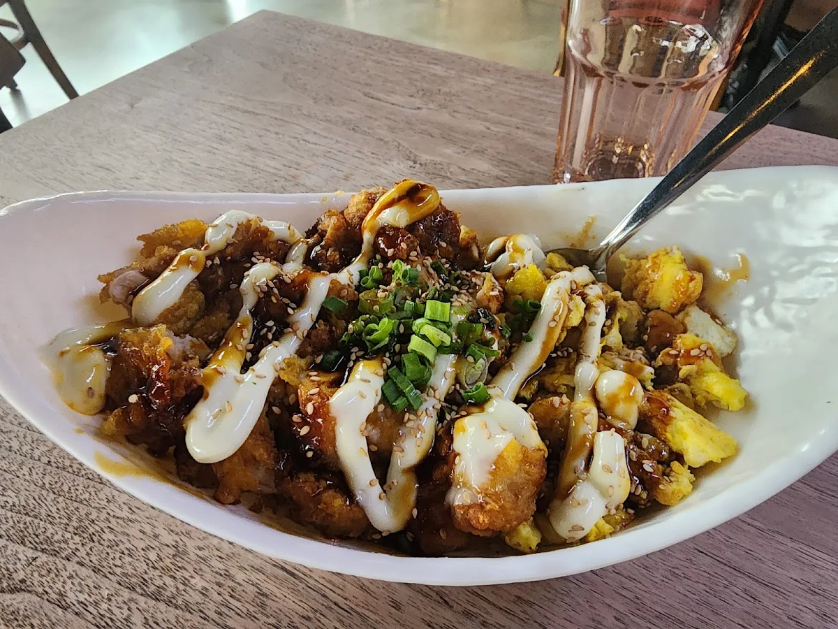 Soy Garlic Fried Chicken with Rice