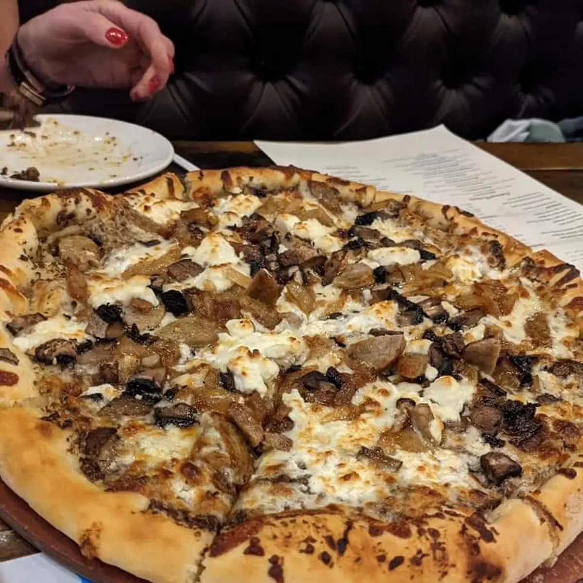 Mushrooms Sausage Goat Cheese Pizza