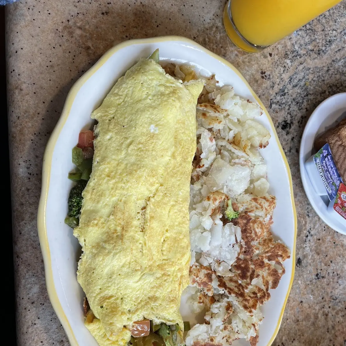 Garden Omlette with Baked Potato