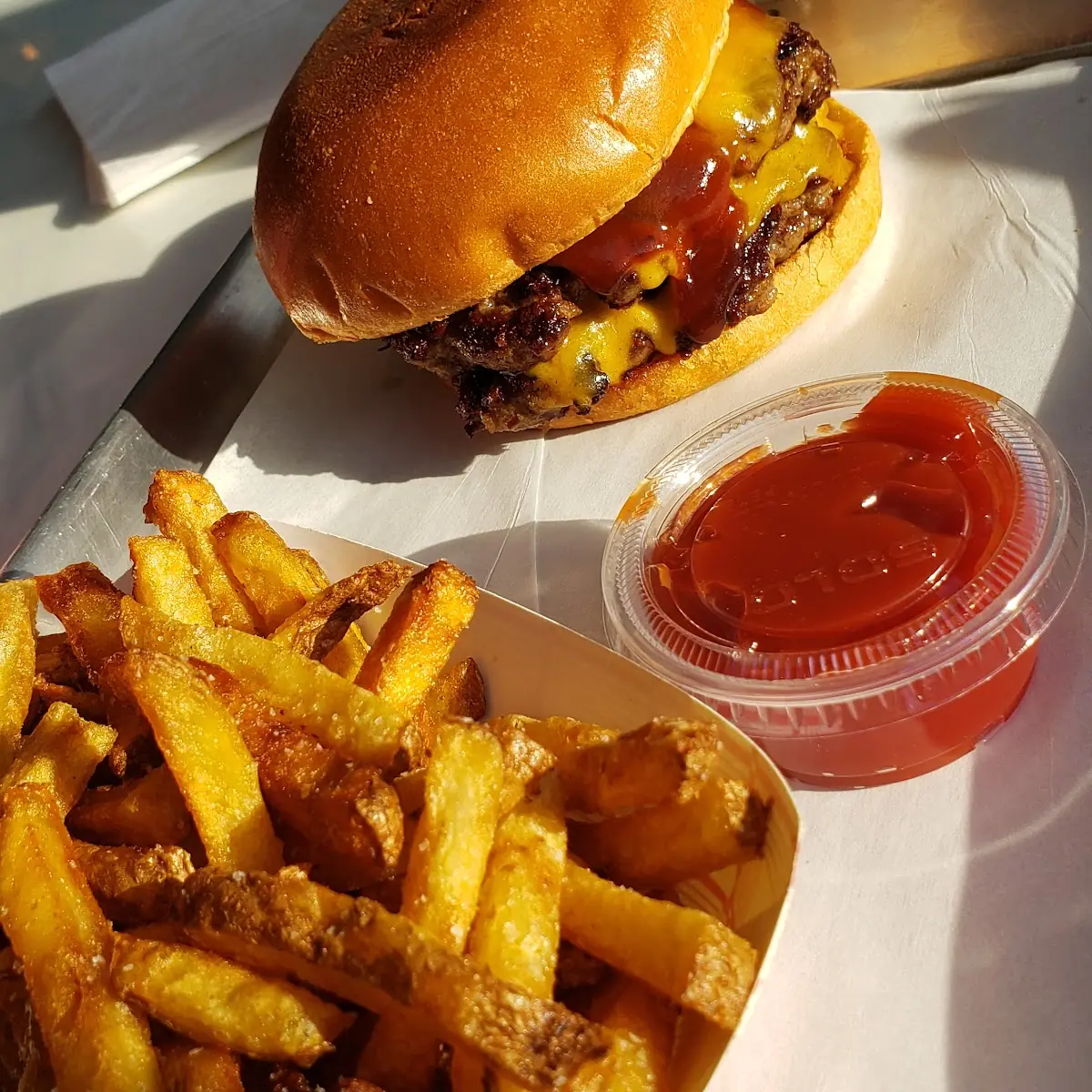 Cowboy Burger and Fries