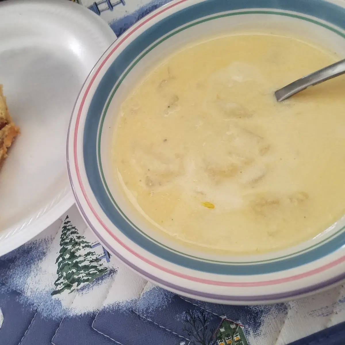 Bacon Cheddar Quiche and Baked Potato Soup