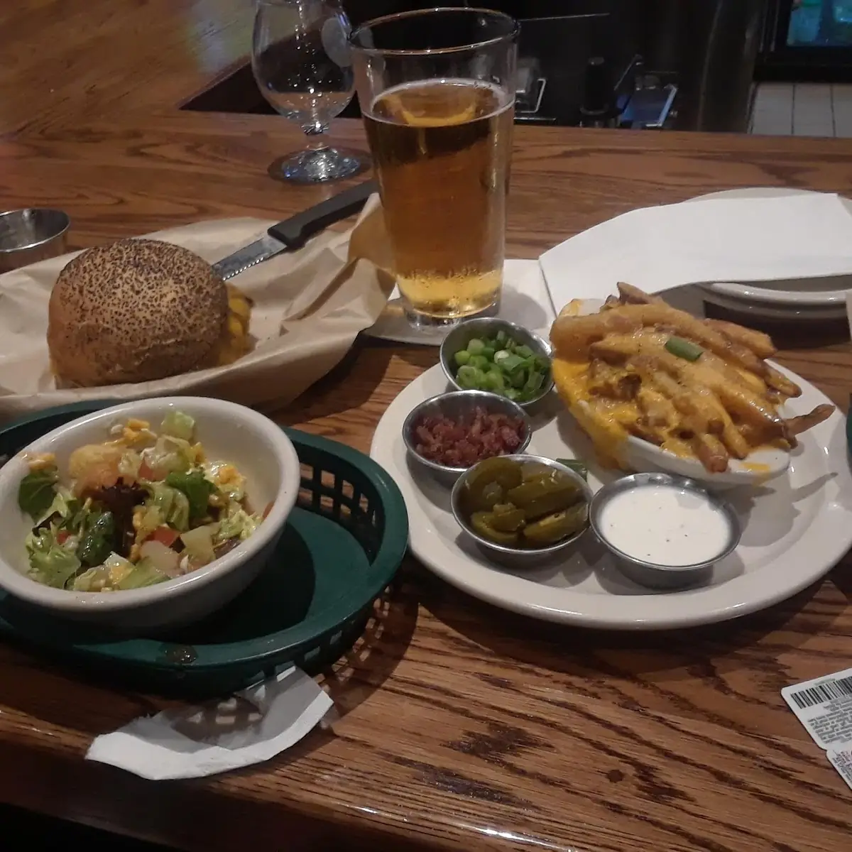 Hamburger Cheese Fries Side Salad
