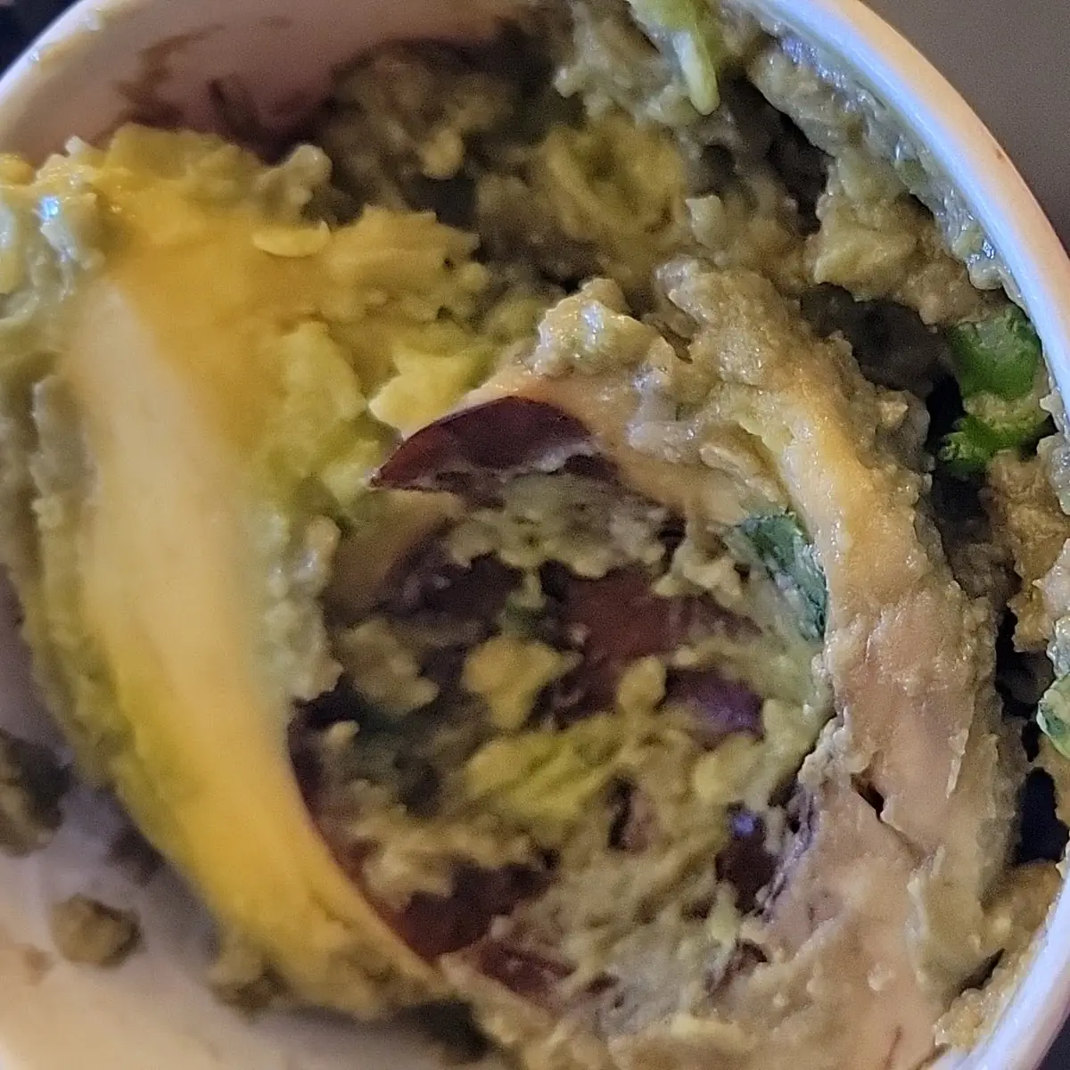 Guacamole Dip not Even Chopped Up