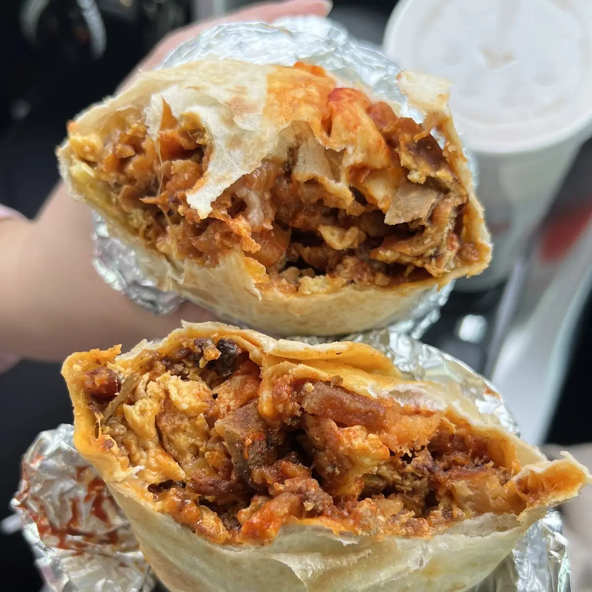 Sausage Breakfast Burrito with Red