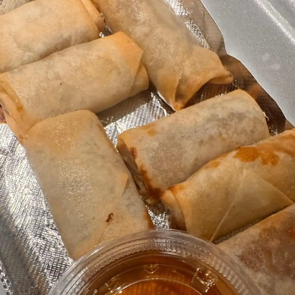Golden Fried Spring Rolls with Sauce