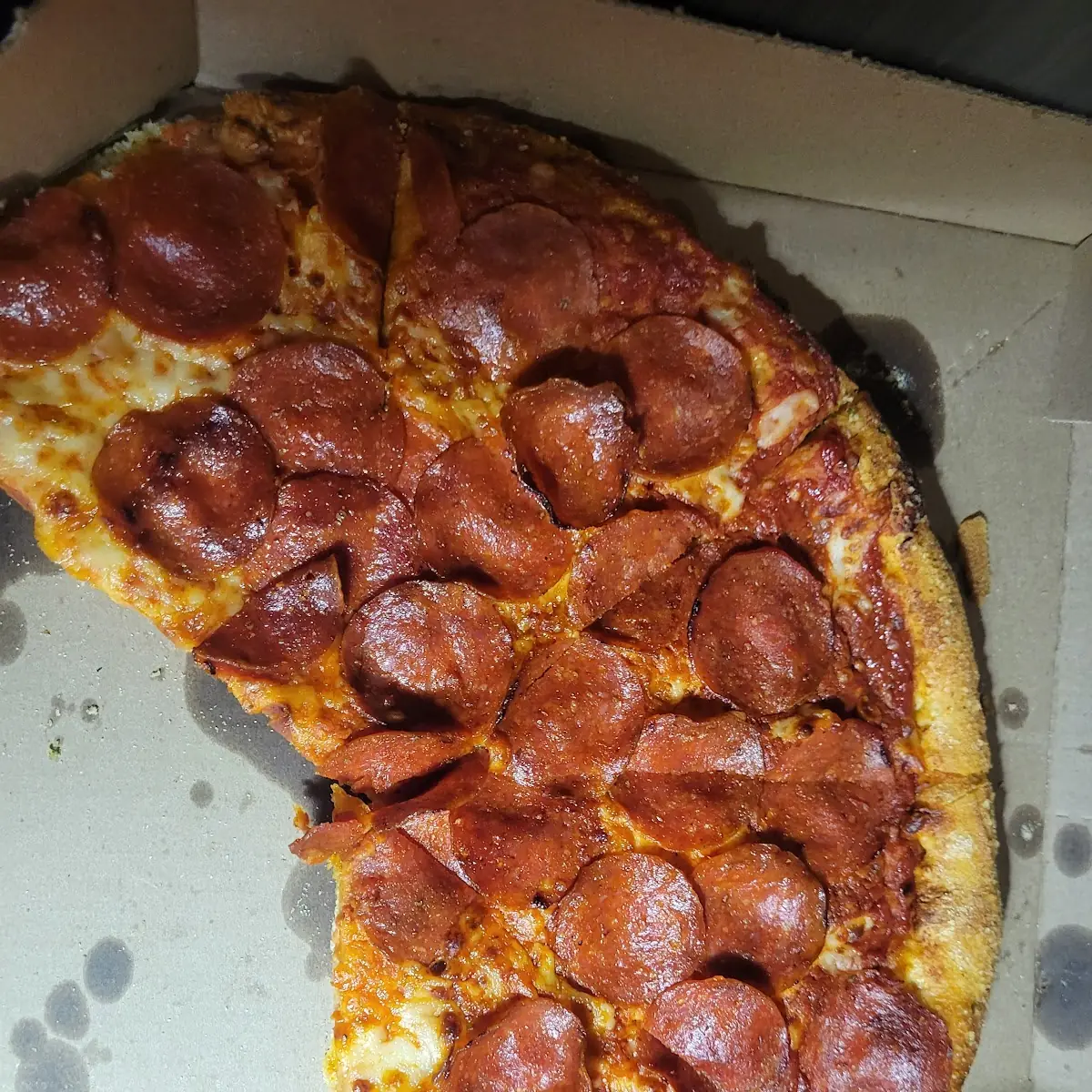 A Large Double Pepperoni Pizza Dominos