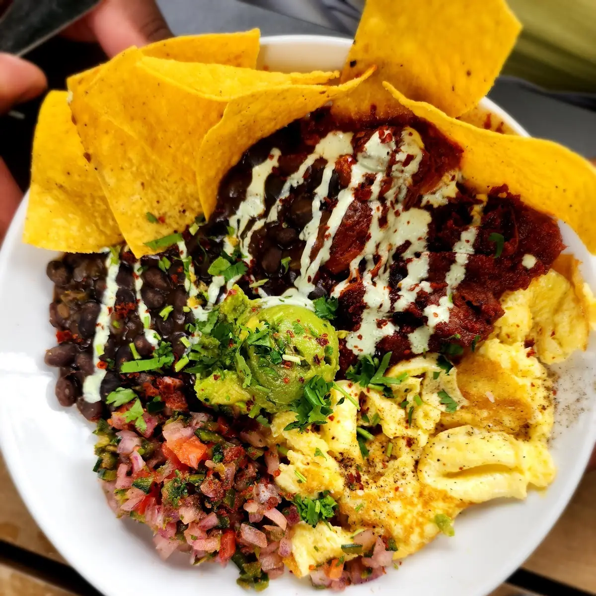 Huevos Rancheros with Scrambled Eggs
