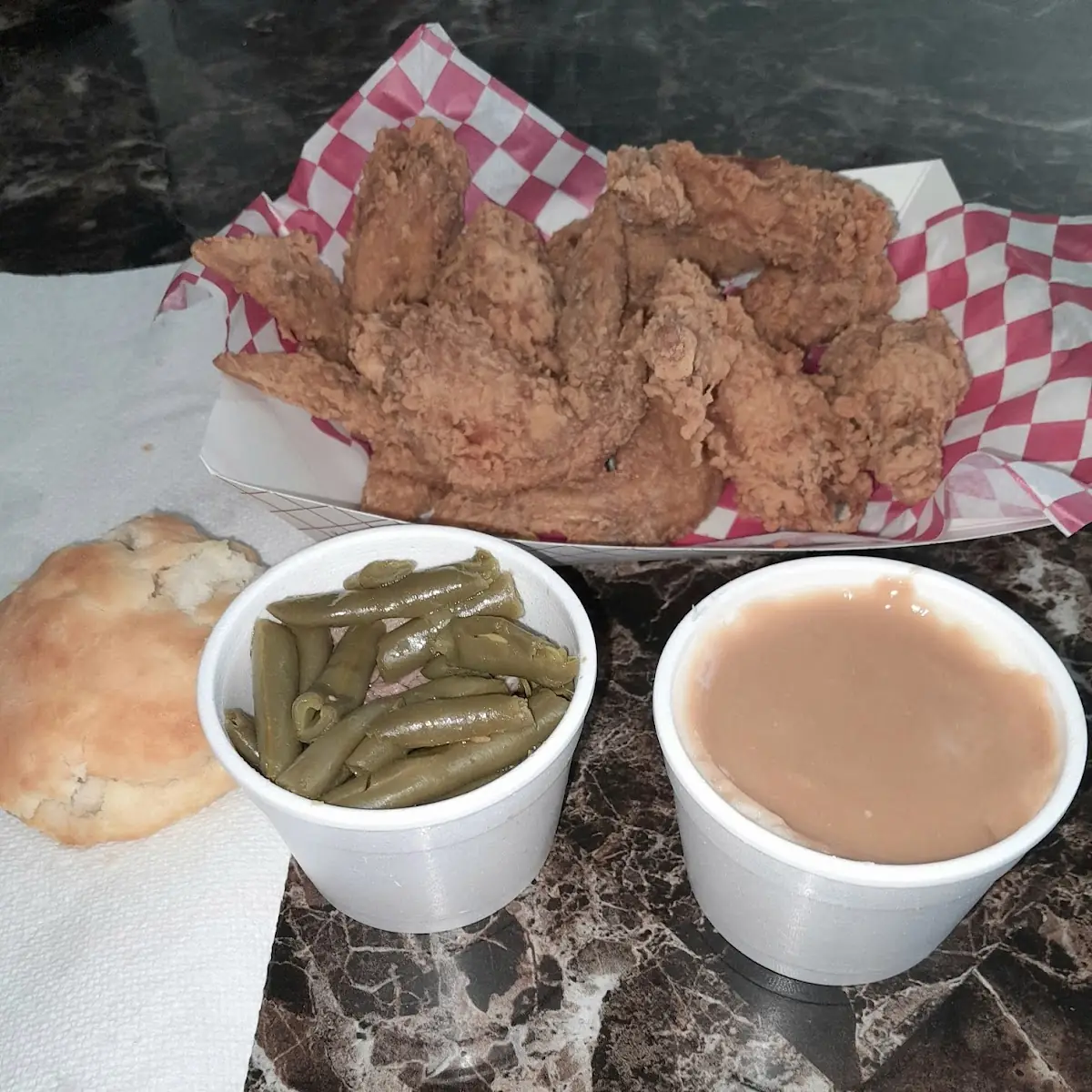 Green Beans Mashed Potatoes and Gravy