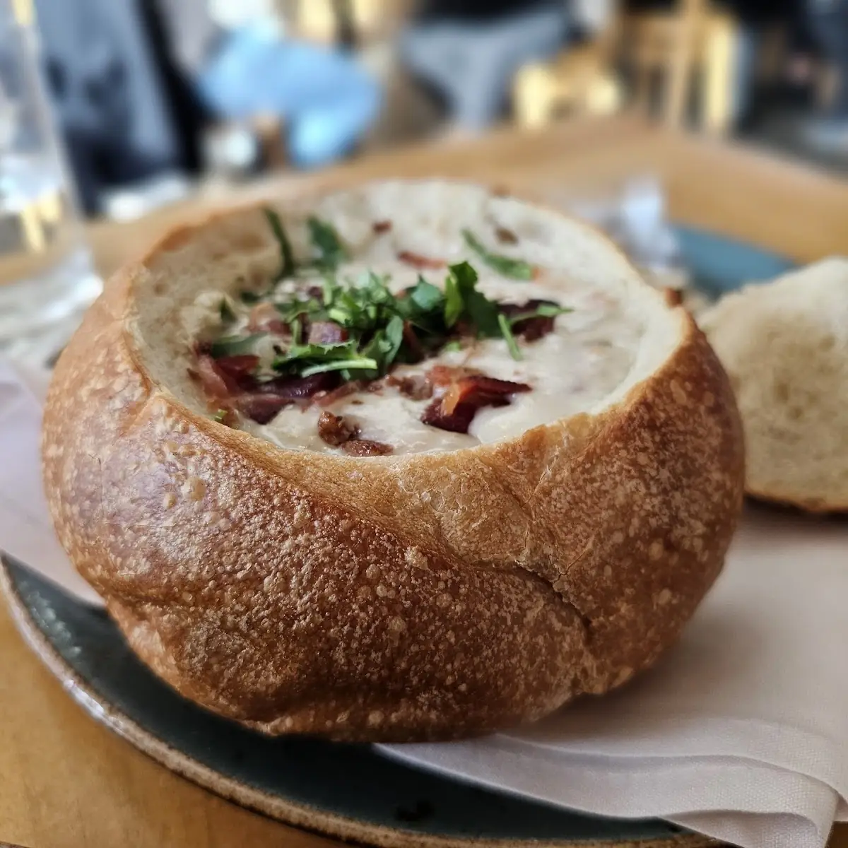 New England Clam Chowder in a Bread Bowl