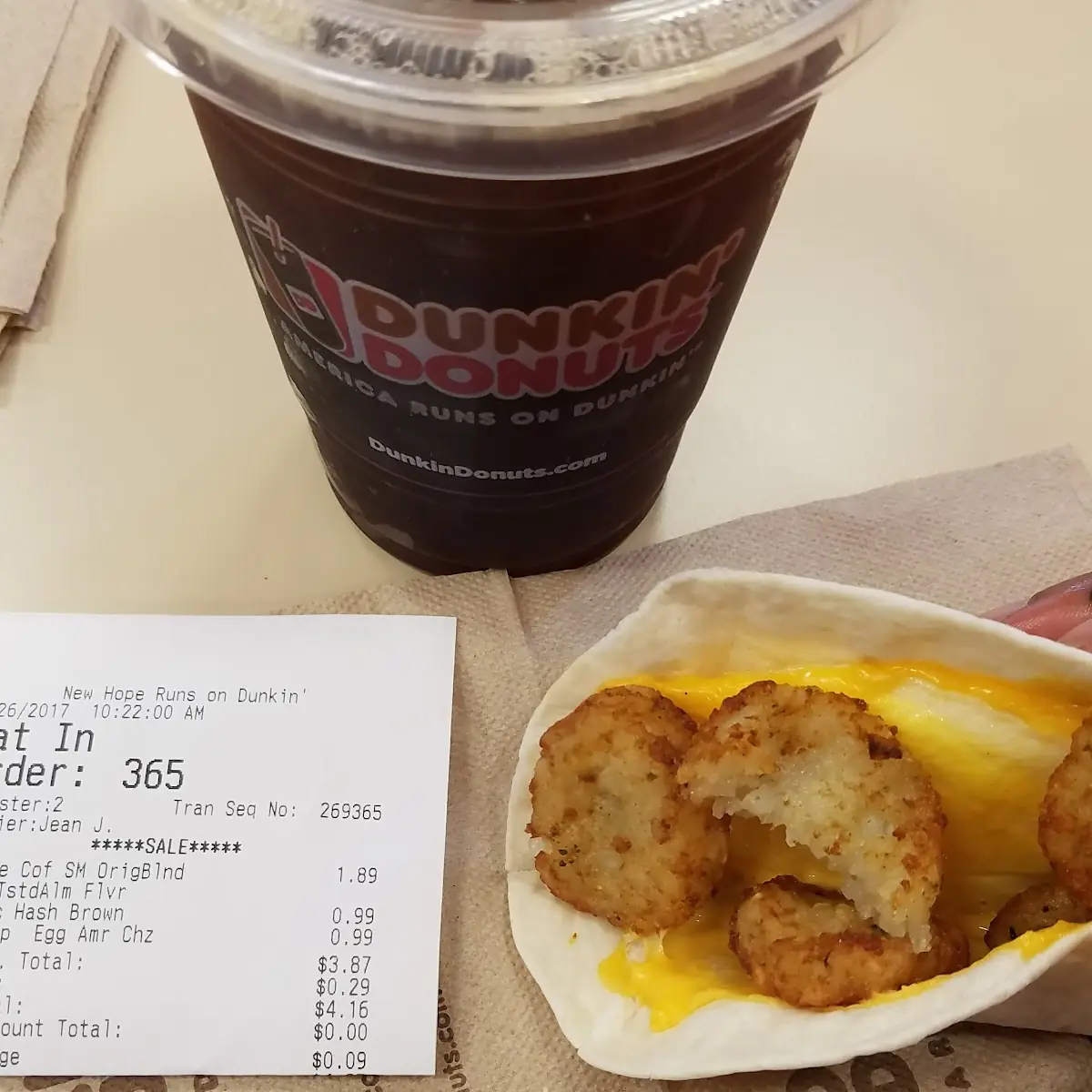 Egg and Cheese Wrap with Hash Browns