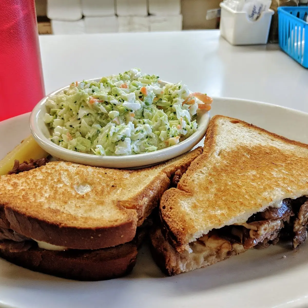 Roast Beef Melt with Coleslaw