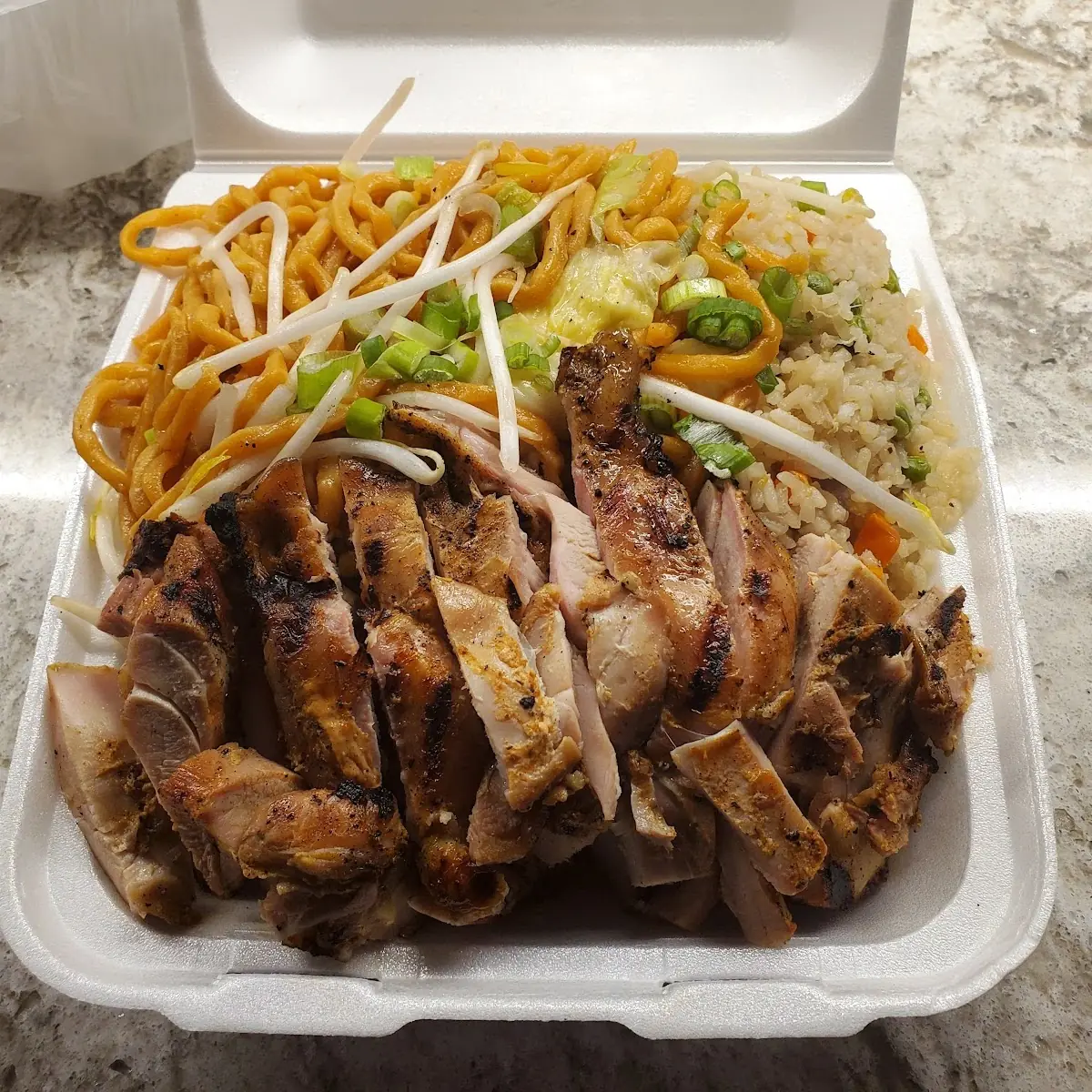 Chow Mein Fried Rice Grilled Chicken