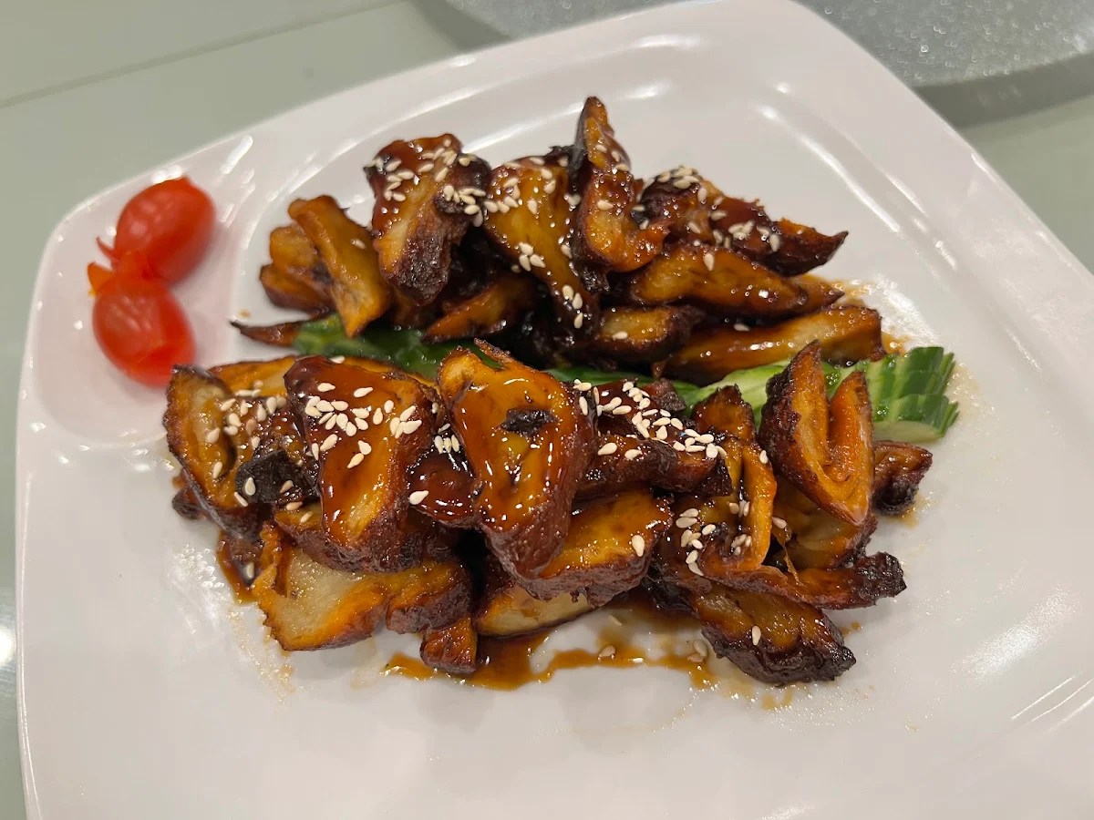 Deep-Fried Shiitake Stem Tossed in Sweet and Sour Sauce, Joy Veg Fruit Dining Belmore