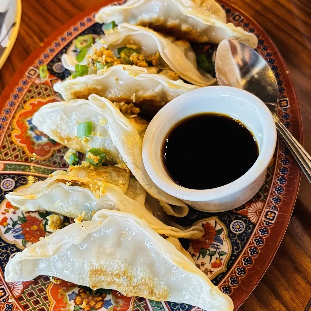 Steamed Dumplings with Soy Dipping Sauce