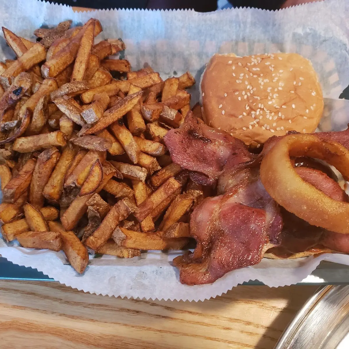 Bacon Burger and Fries