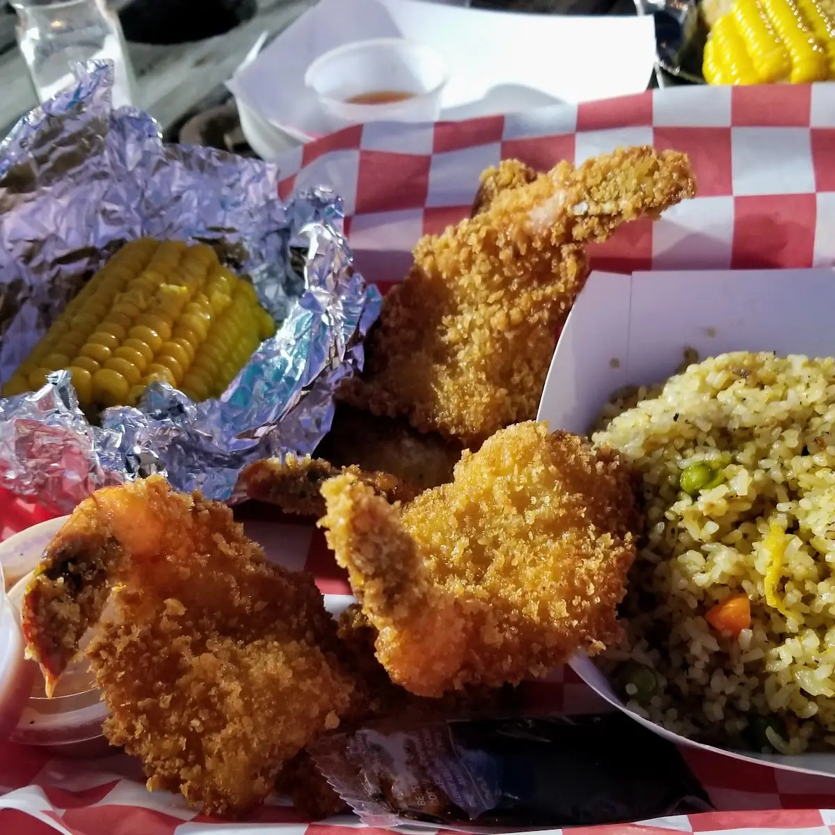 Fried Shrimp Rice and Corn