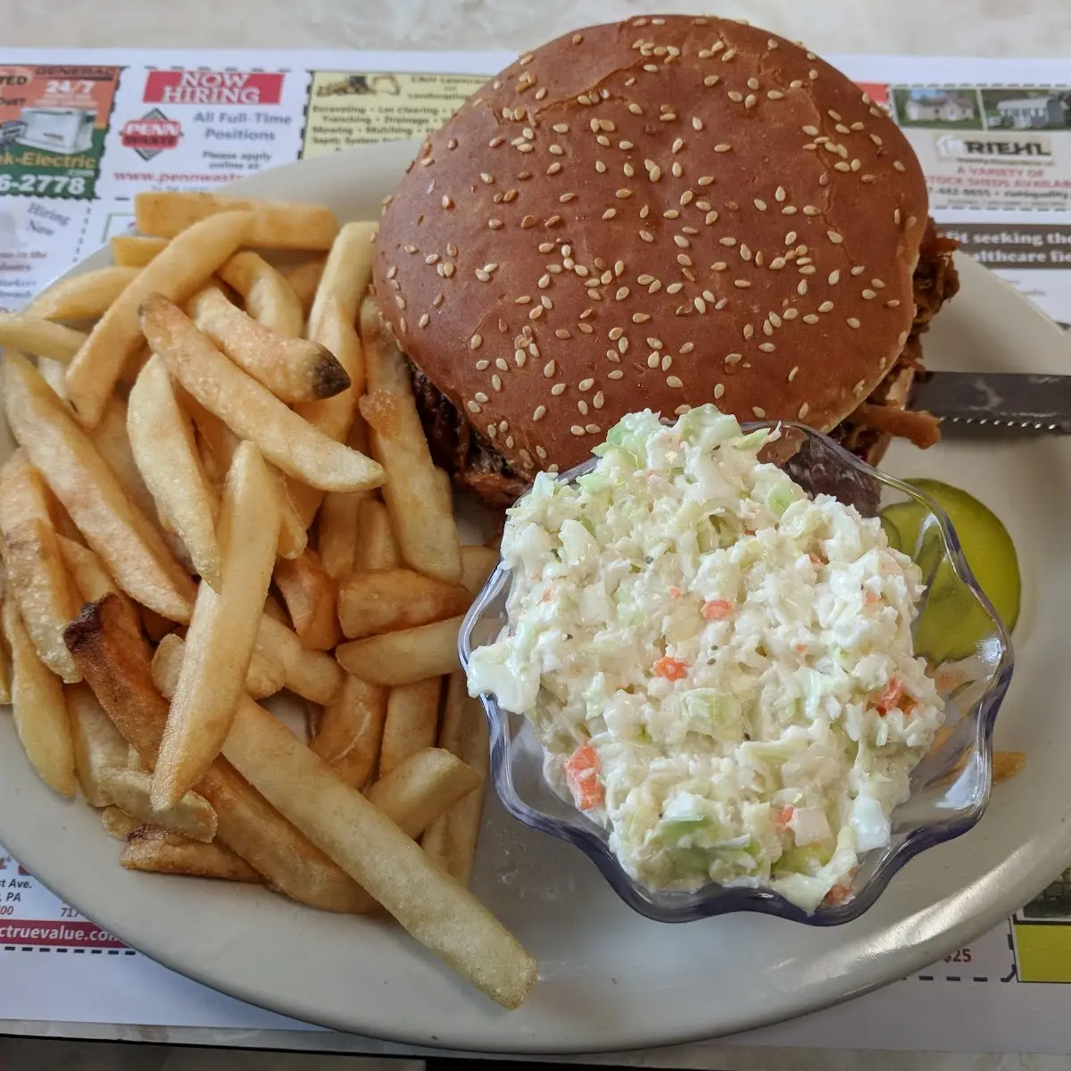 Pulled Pork BBQ Sandwich Lunch Platter