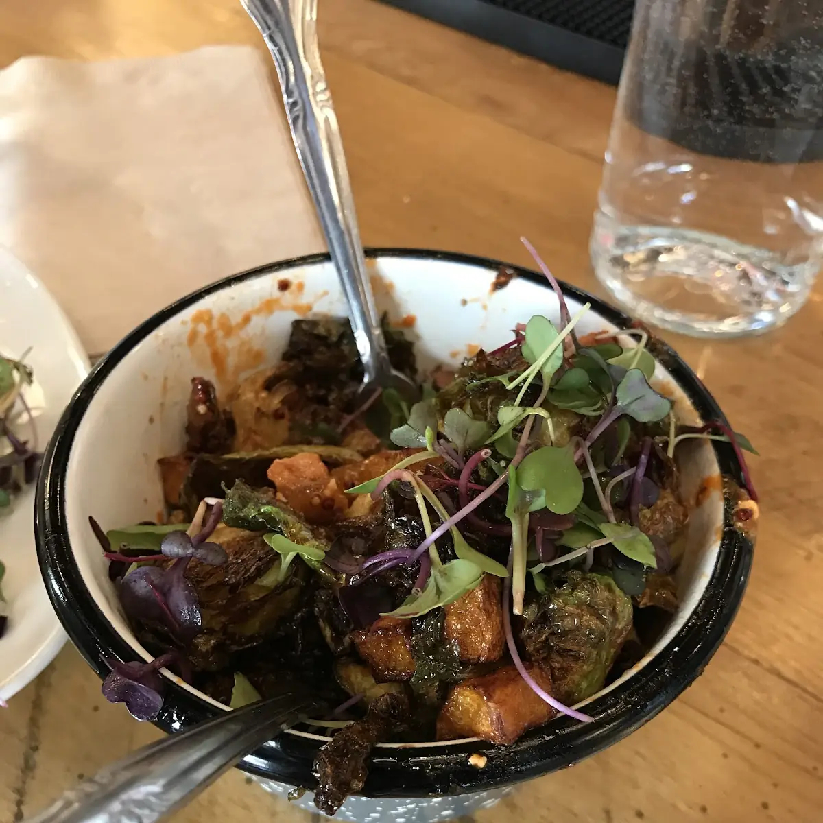 Sriracha Pork Belly Brussel Sprouts