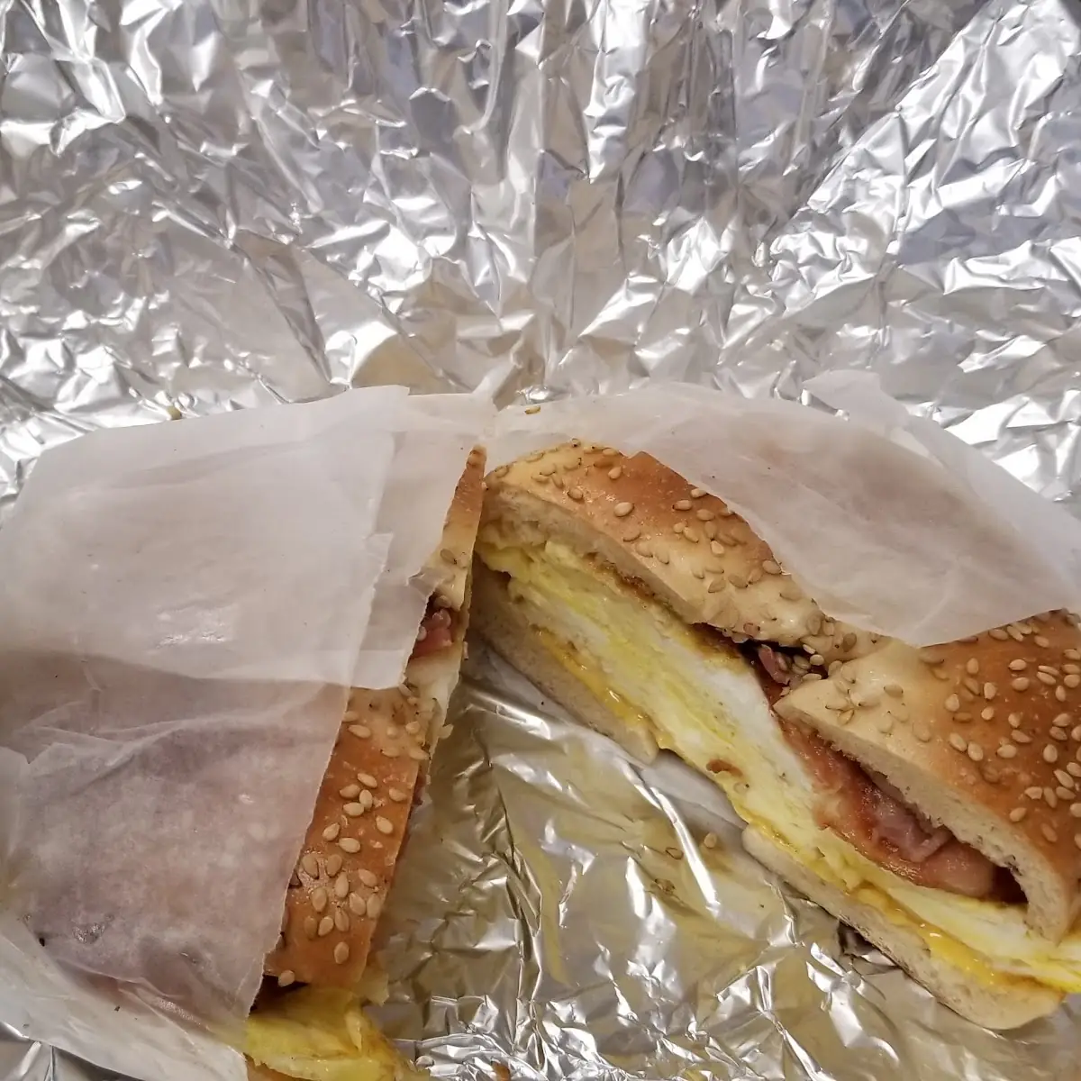 Bacon Egg and Cheese on Sesame Bagel