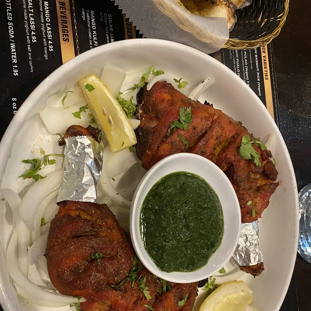 142. Chicken Saag (come with 12oz Basmati rice)