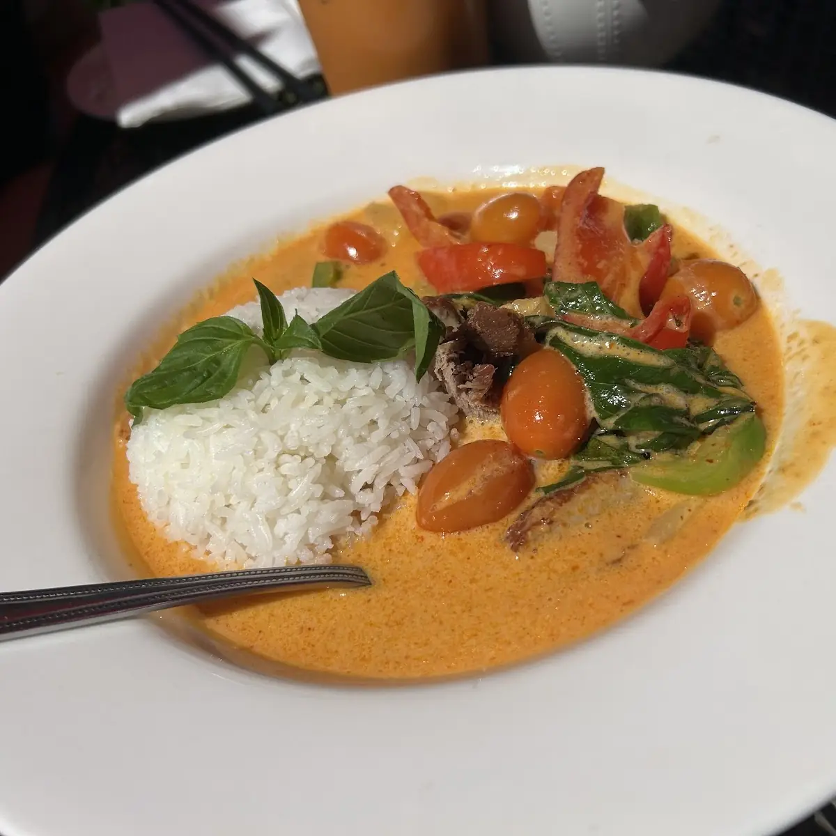 Red Curry with Shrimp and Rice