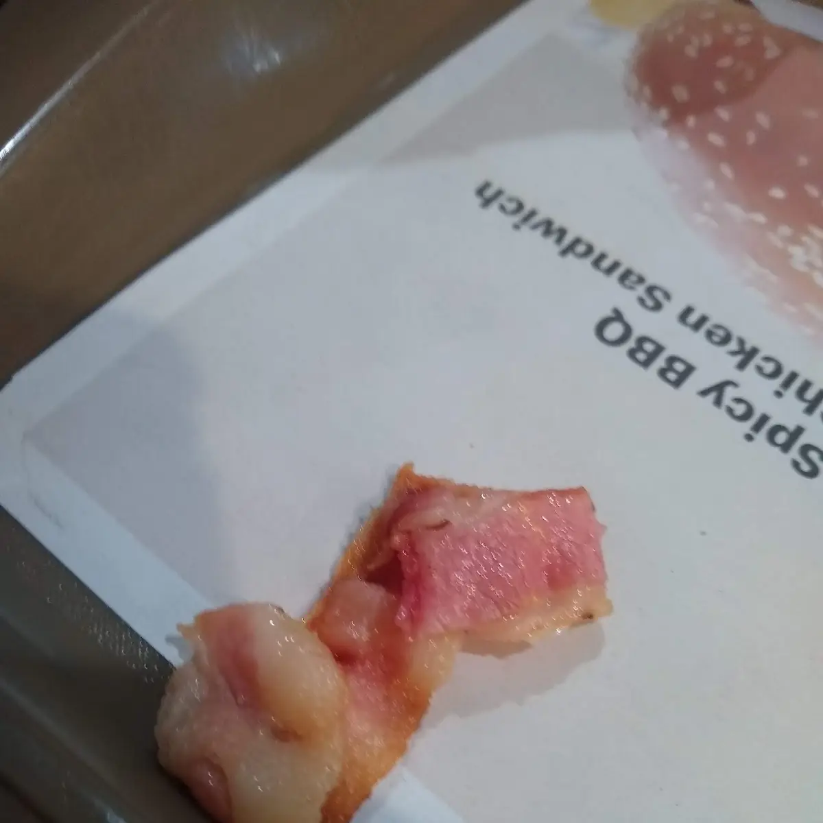 Raw Bacon in Mcmuffin
