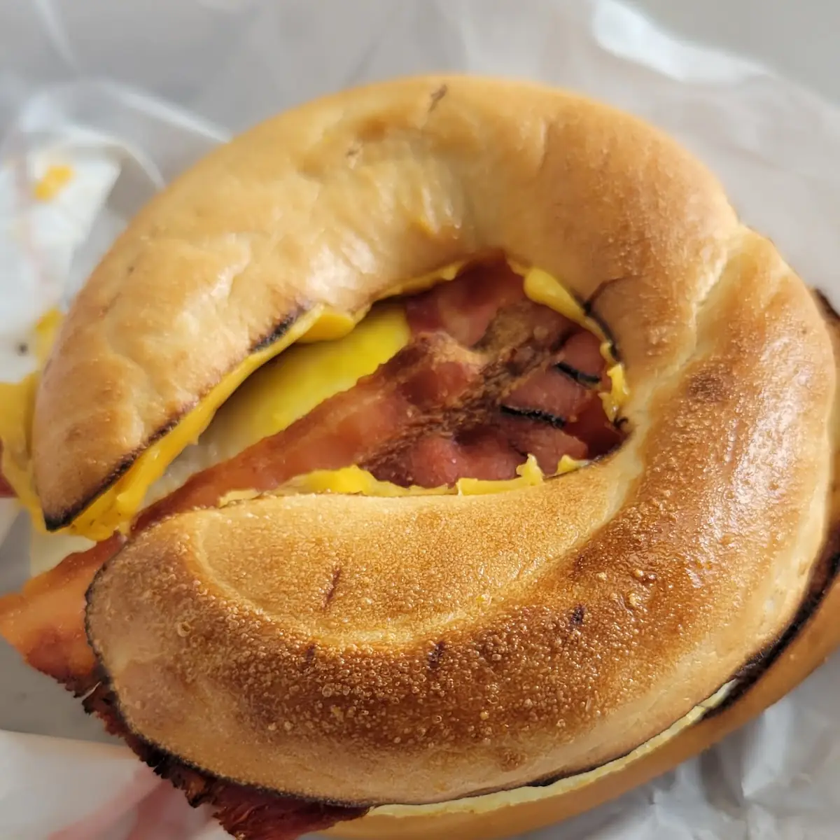 Bacon Egg and Cheese on a Plain Bagel