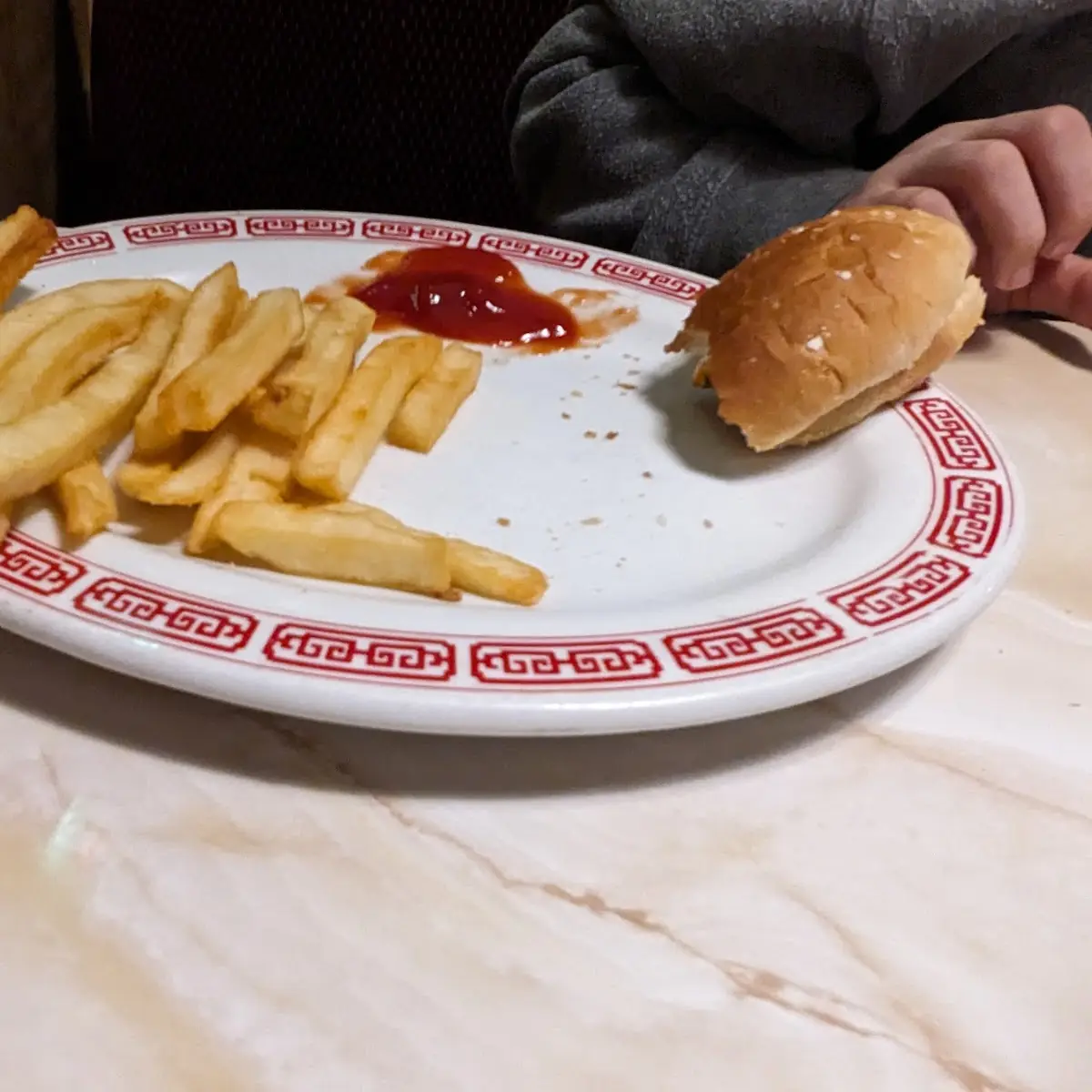 Hamburger with French Fries