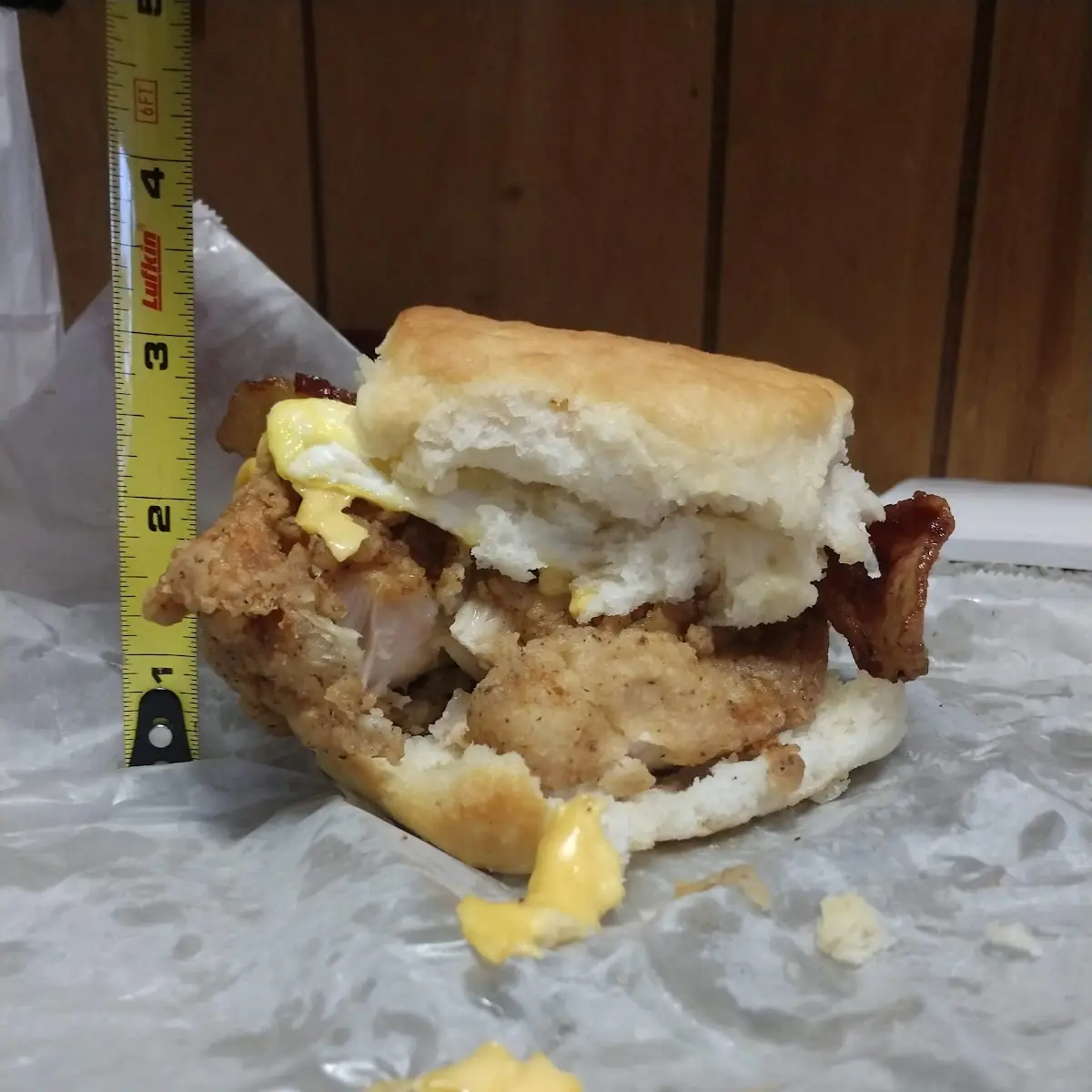 Chicken Egg Bacon and Cheese Biscuit