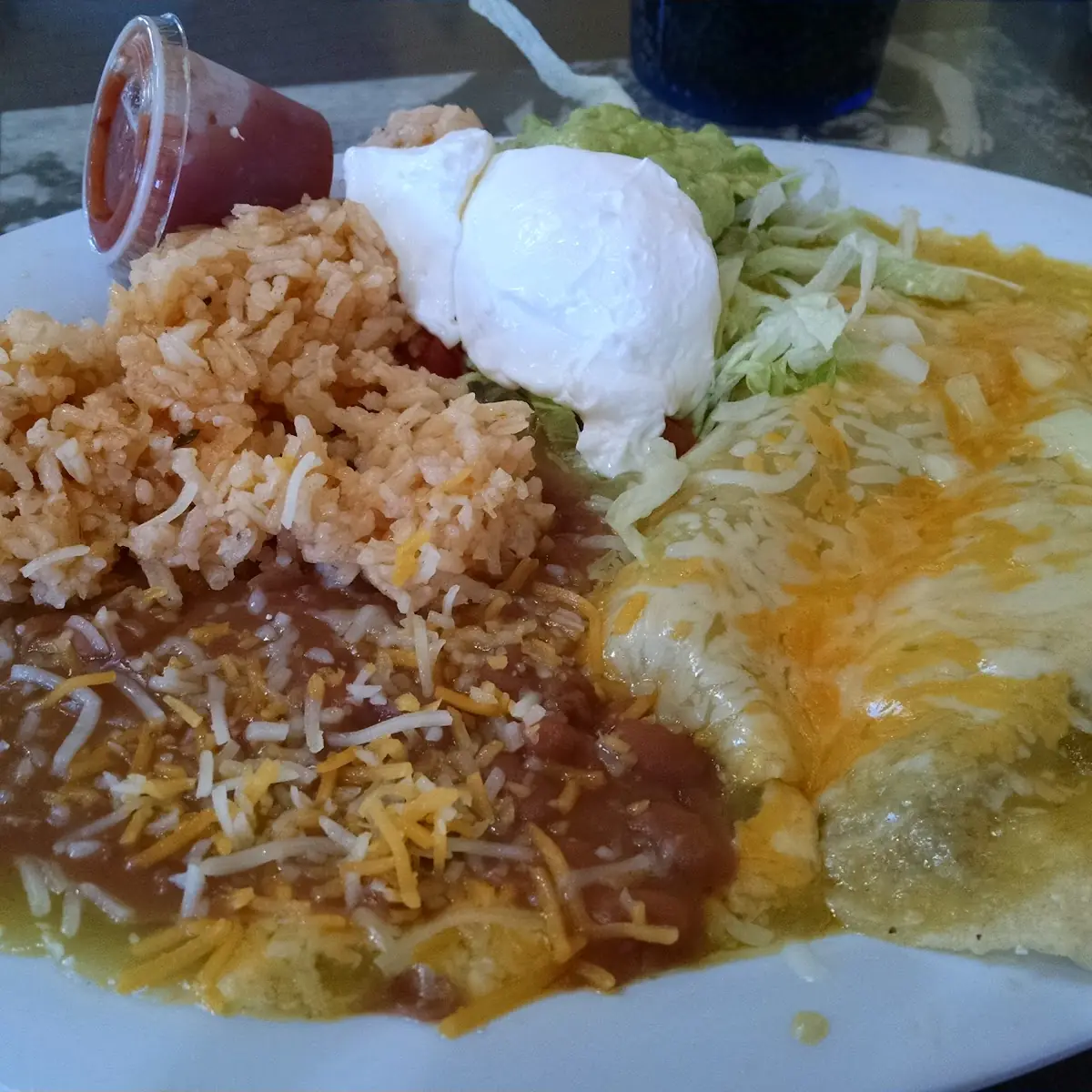 Shredded Beef Enchilada Combo Plate
