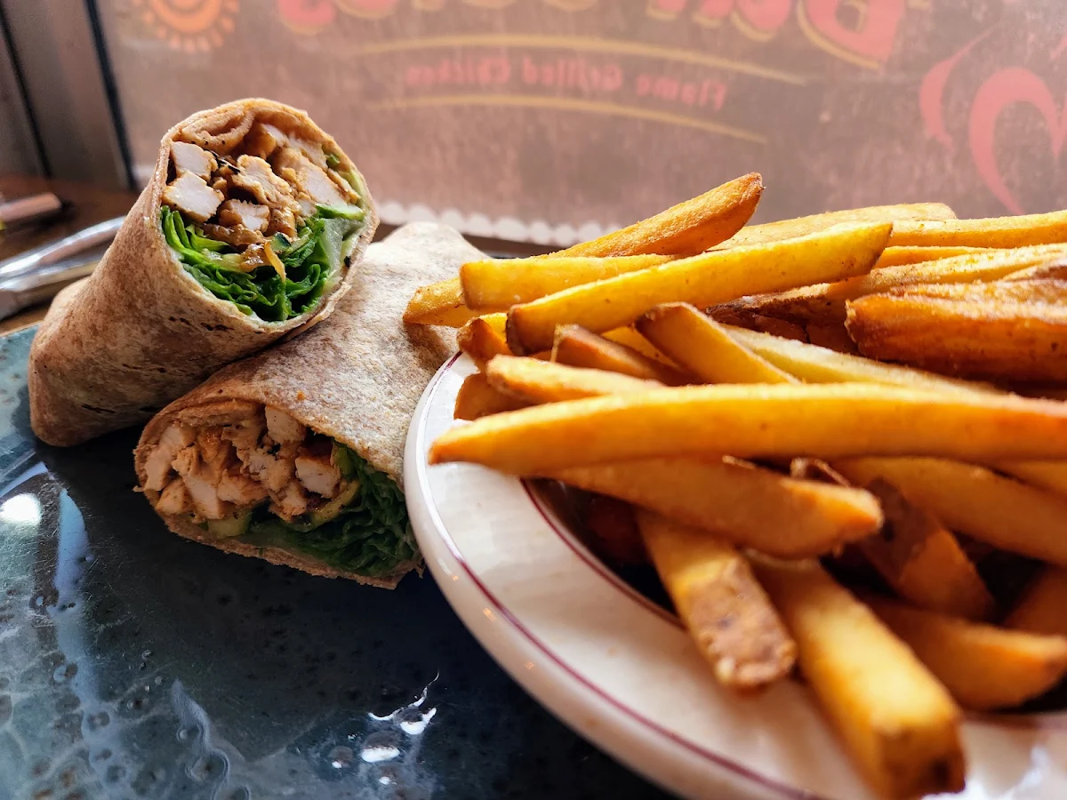 Peri Chicken Wrap & Fries