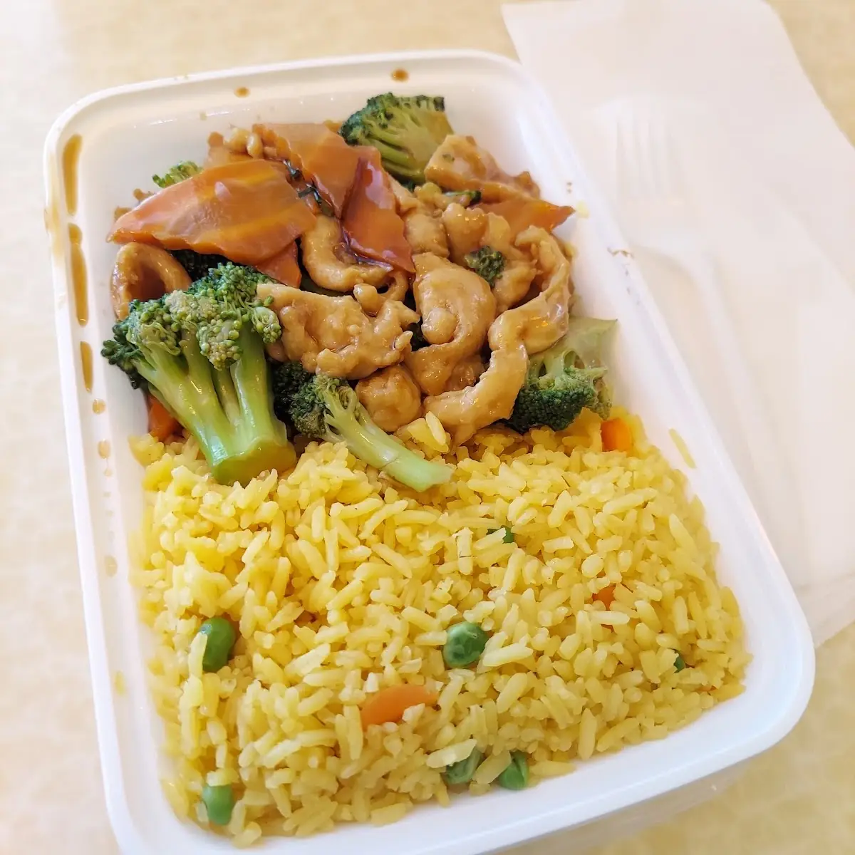 Broccoli Chicken with Fried Rice