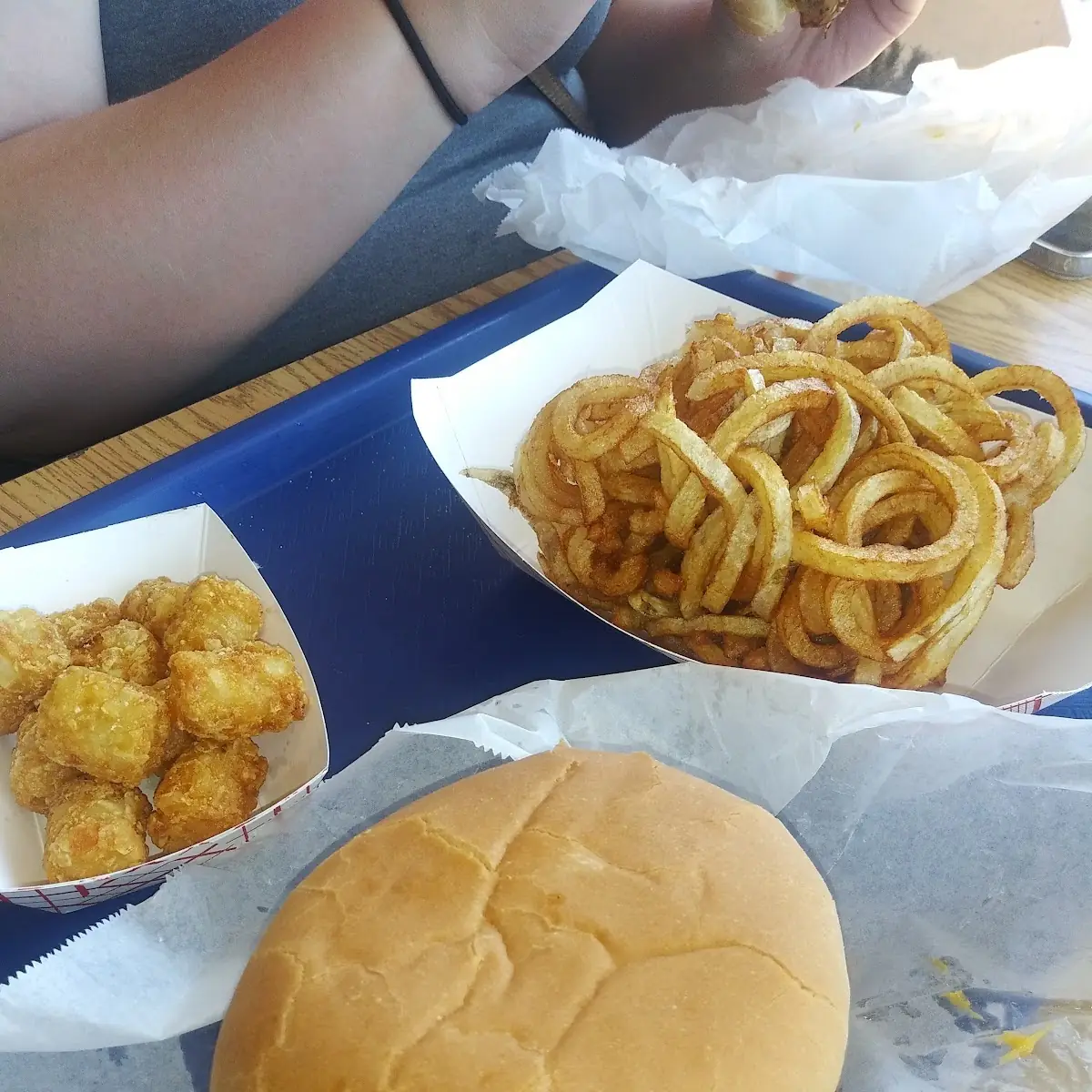 Curly Fries Cheeseburger Onion Rings